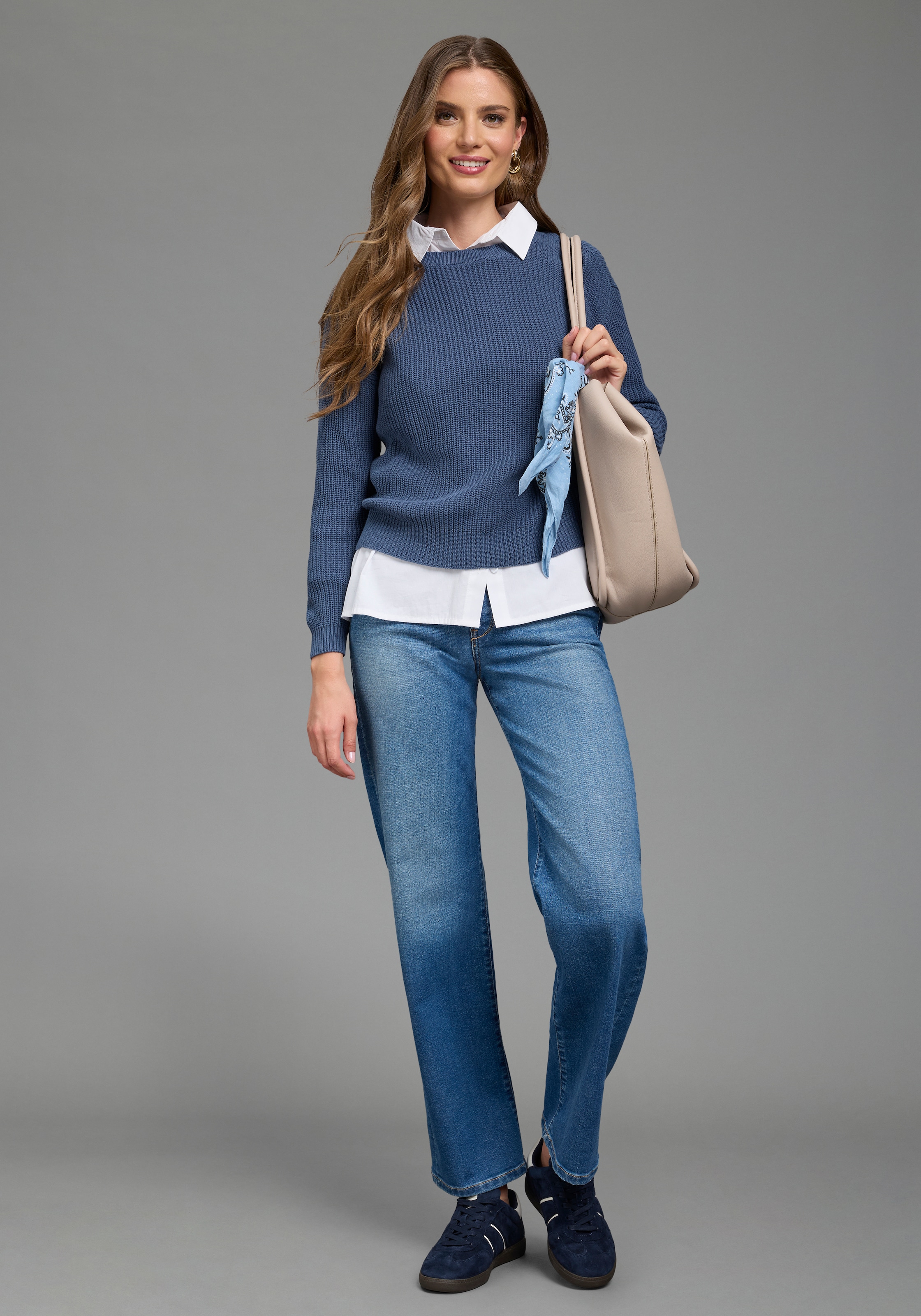 Laura Scott Rundhalspullover »CIRCULAR COLLECTION-GOTS zertifiziert« aus schönem Grobstrick