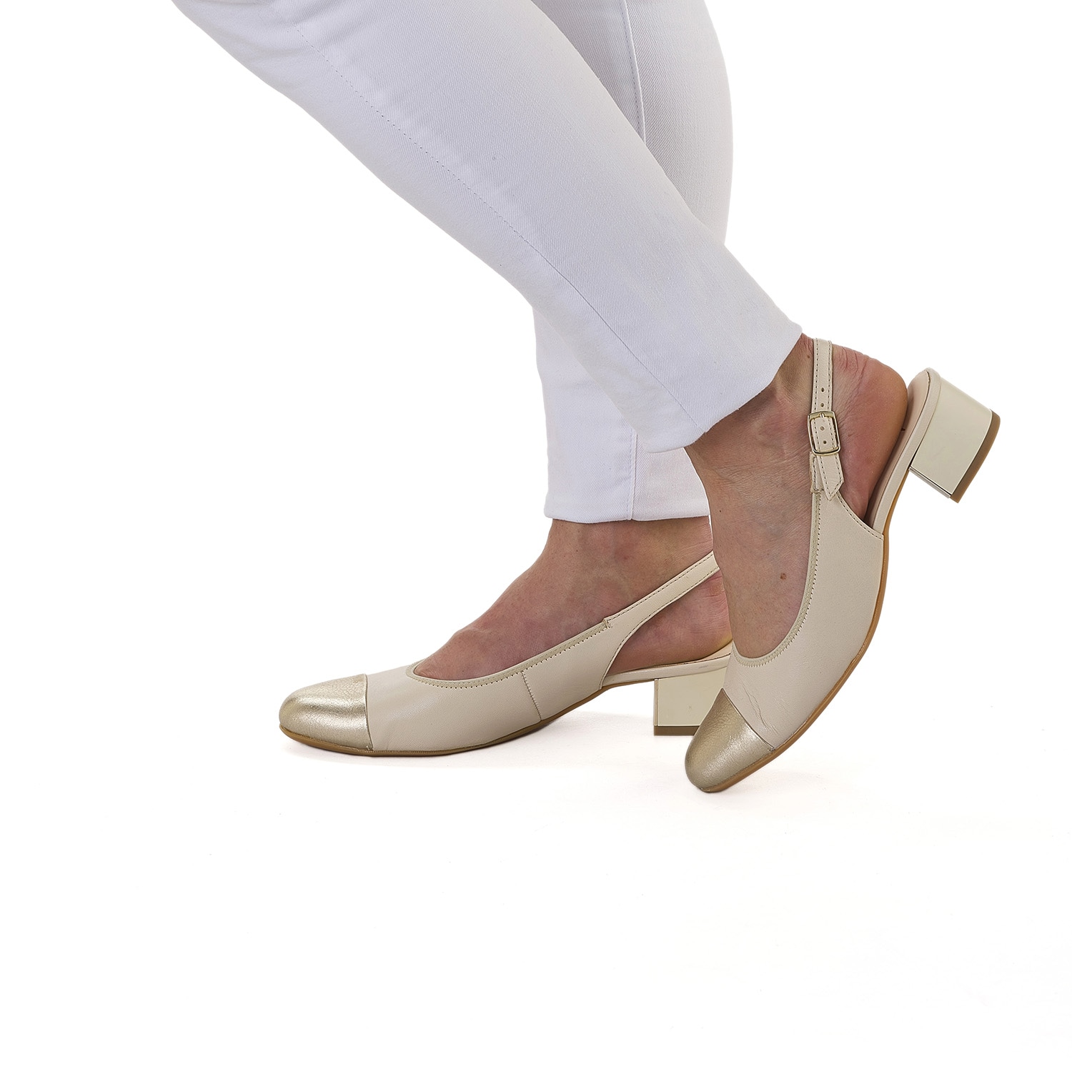 Ara Slingpumps »NIZZA«  , Blockabsatz, Festtagsschuh, Abendschuh, Kontrastbesatz, Weite H