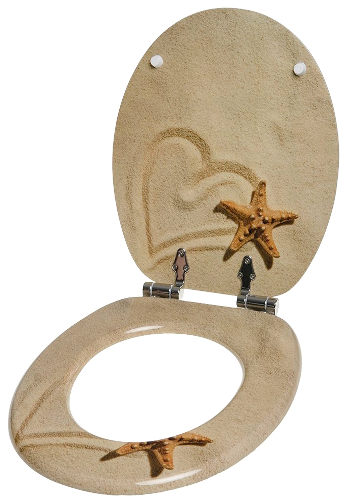 Sanilo Badaccessoire-Set »Sandy« WC-Sitz, Badteppich, Stöpsel, Seifenspender und WC-Bürste