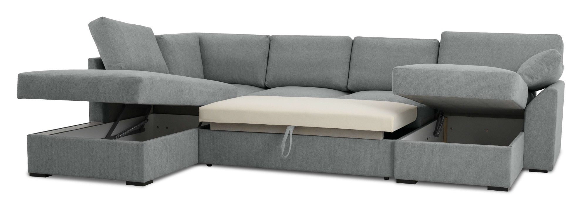Home affaire Wohnlandschaft »Citry«, Breite 309 cm, Chenille, Bettfunktion, Bettkasten, U-Form