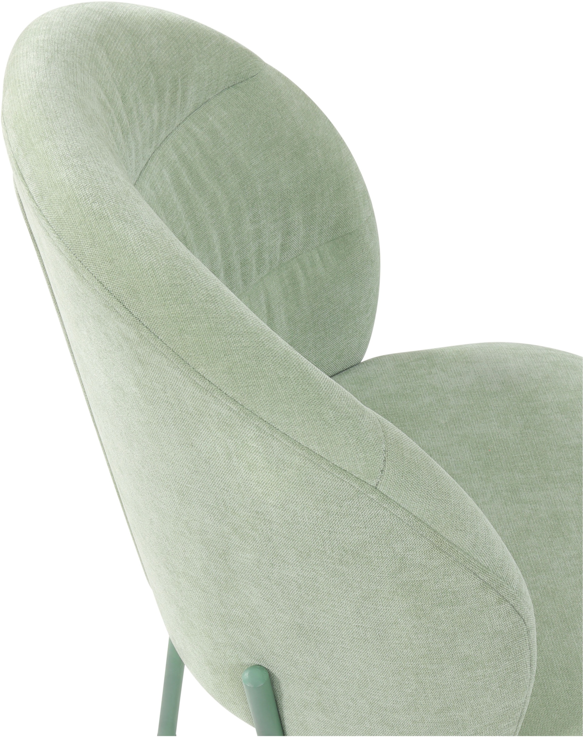 TOM TAILOR HOME 4-Fußstuhl »LEAF CHAIR«, (Set), 2 St., Chenille, 4-Fußgestell, Raffung in der Rückenlehne