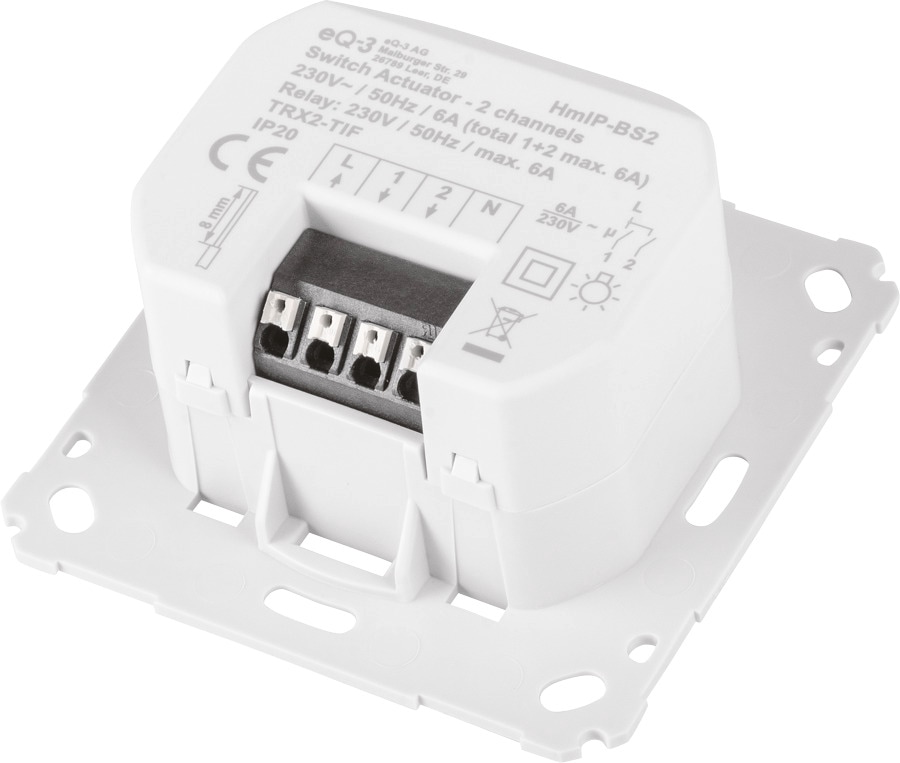 Homematic IP Smart-Home-Zubehör »Schaltaktor für Markenschalter – 2-fach«