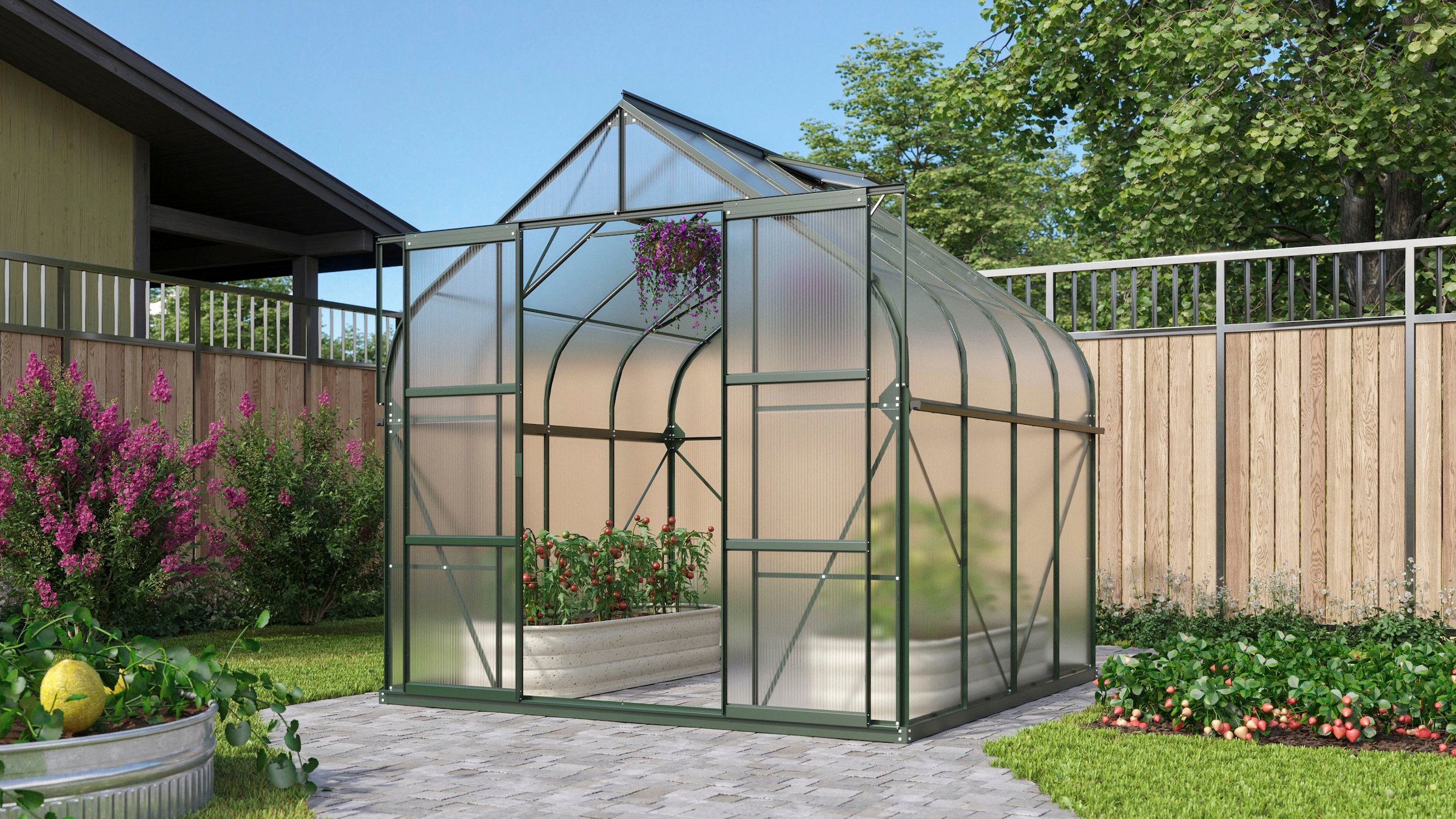 Vitavia Gewächshaus »Dione 6700« Alu-Profile, Stahlfundamentrahmen, 4 mm Hohlkammerplatten