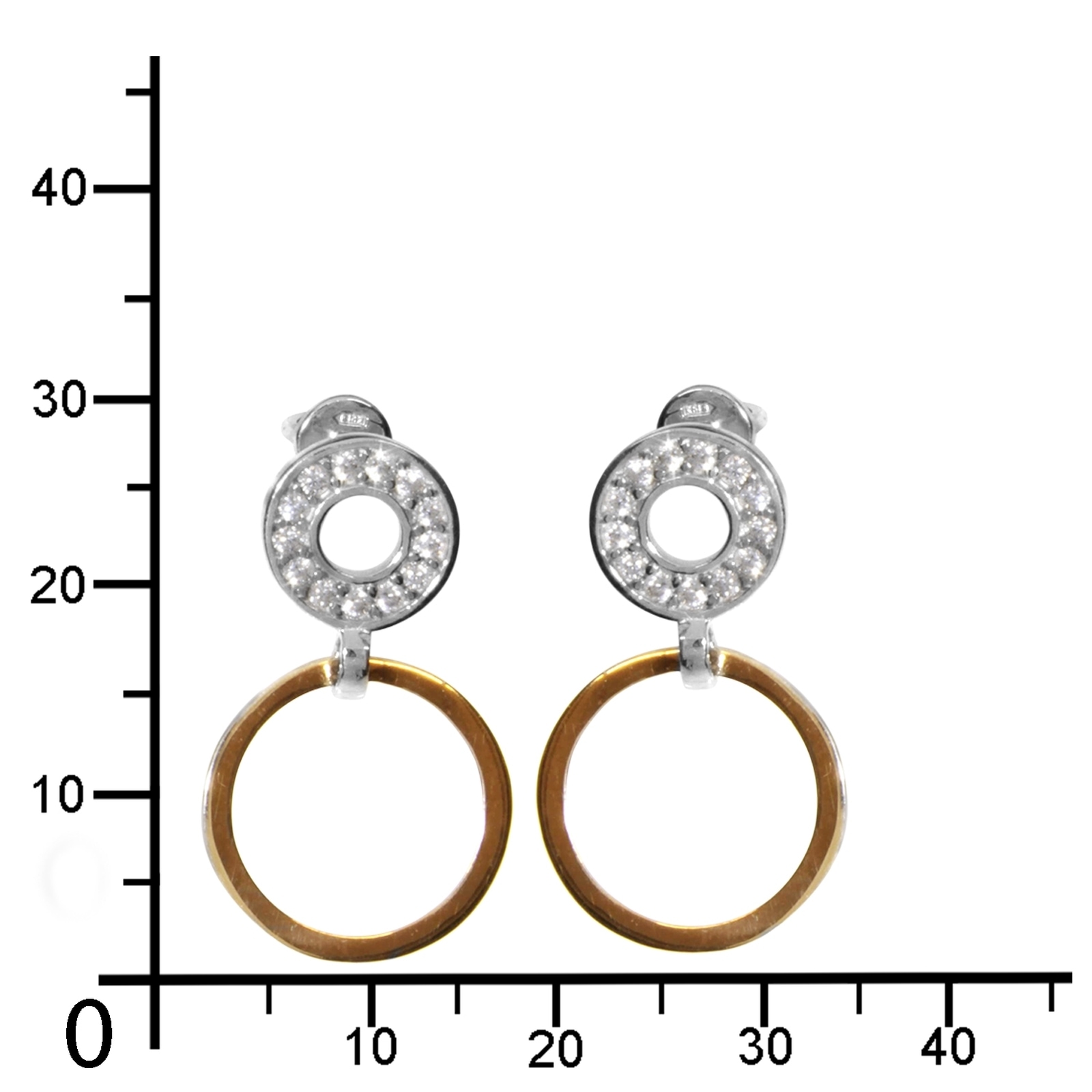OSTSEE-SCHMUCK Paar Ohrstecker »- Sunny Exklusiv - Silber 925/000 & Gold 585/000 - Zirkonia«