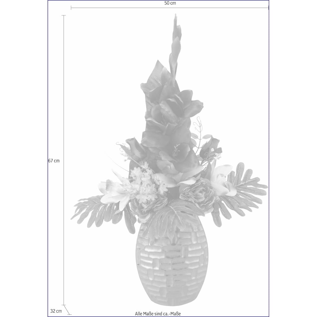 I.GE.A. Kunstpflanze »Arrangement Gladiole / Rosen in Vase«