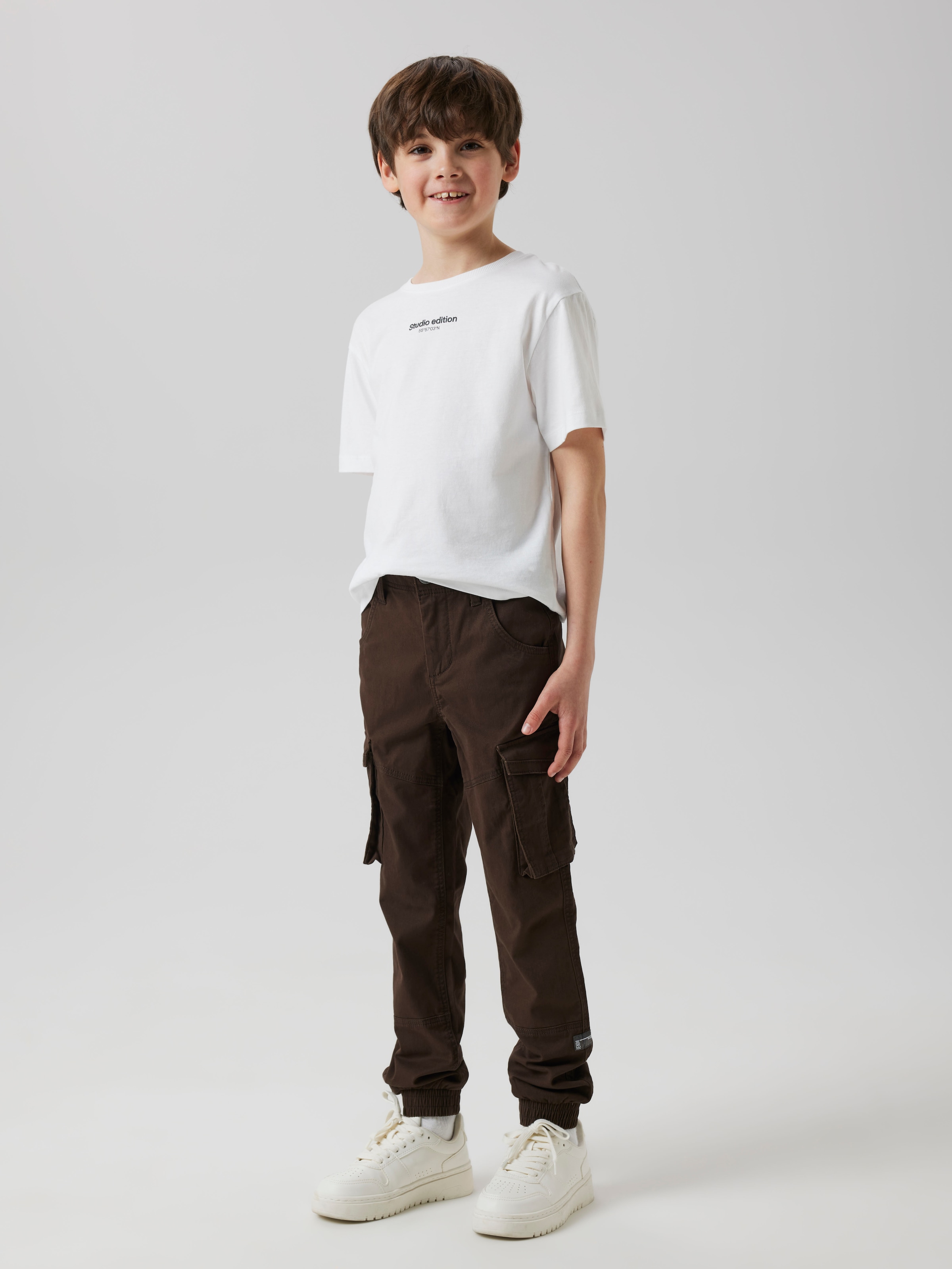 Name It Cargohose »NKMRYAN – für Jungen mit verstellbarem Bund und Stretchkomfort«  unifarben, casual, regular fit, Twill