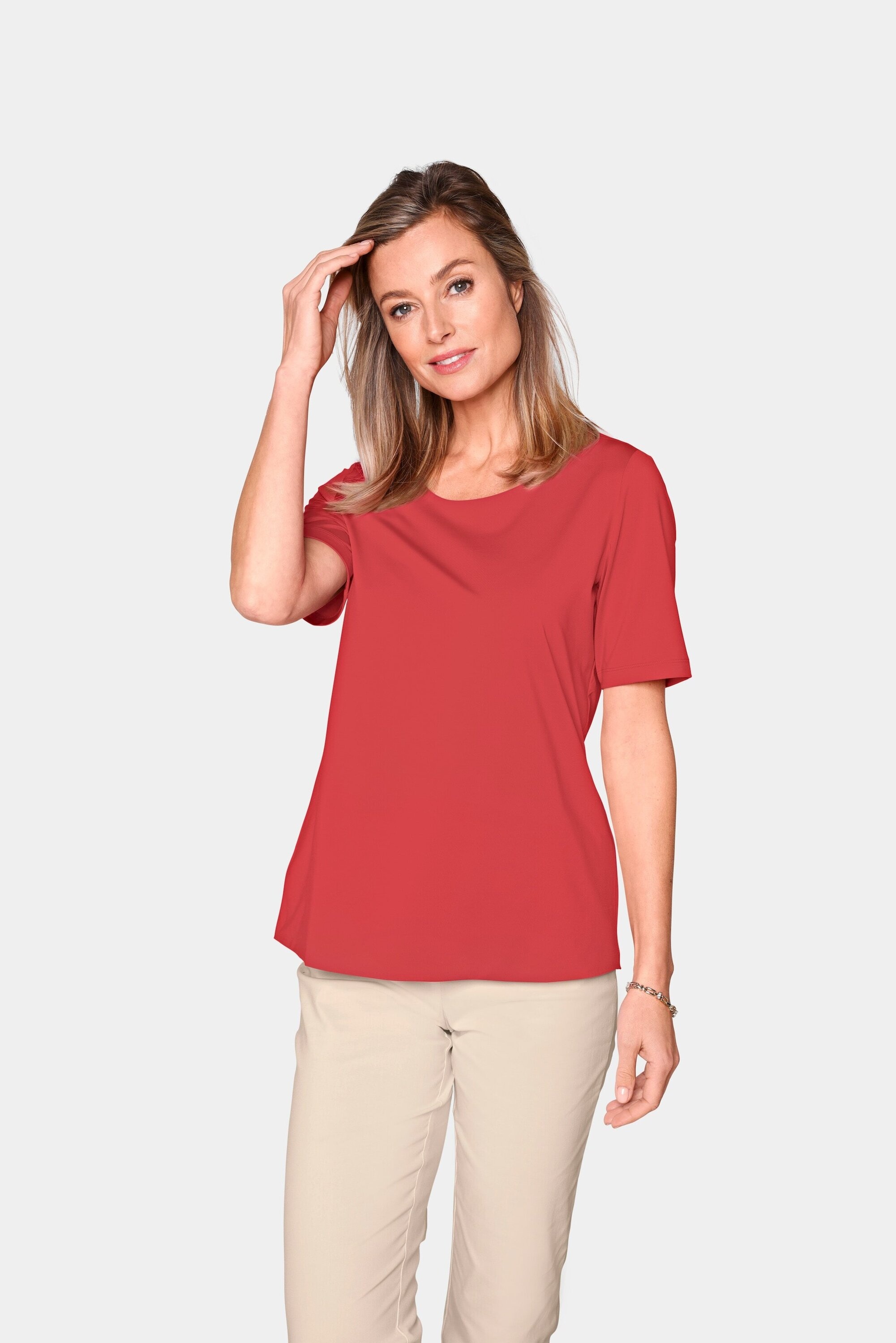 GOLDNER Langarm-Poloshirt »Kurzgröße Gepflegtes Shirt in formstabiler Ware« Ohne