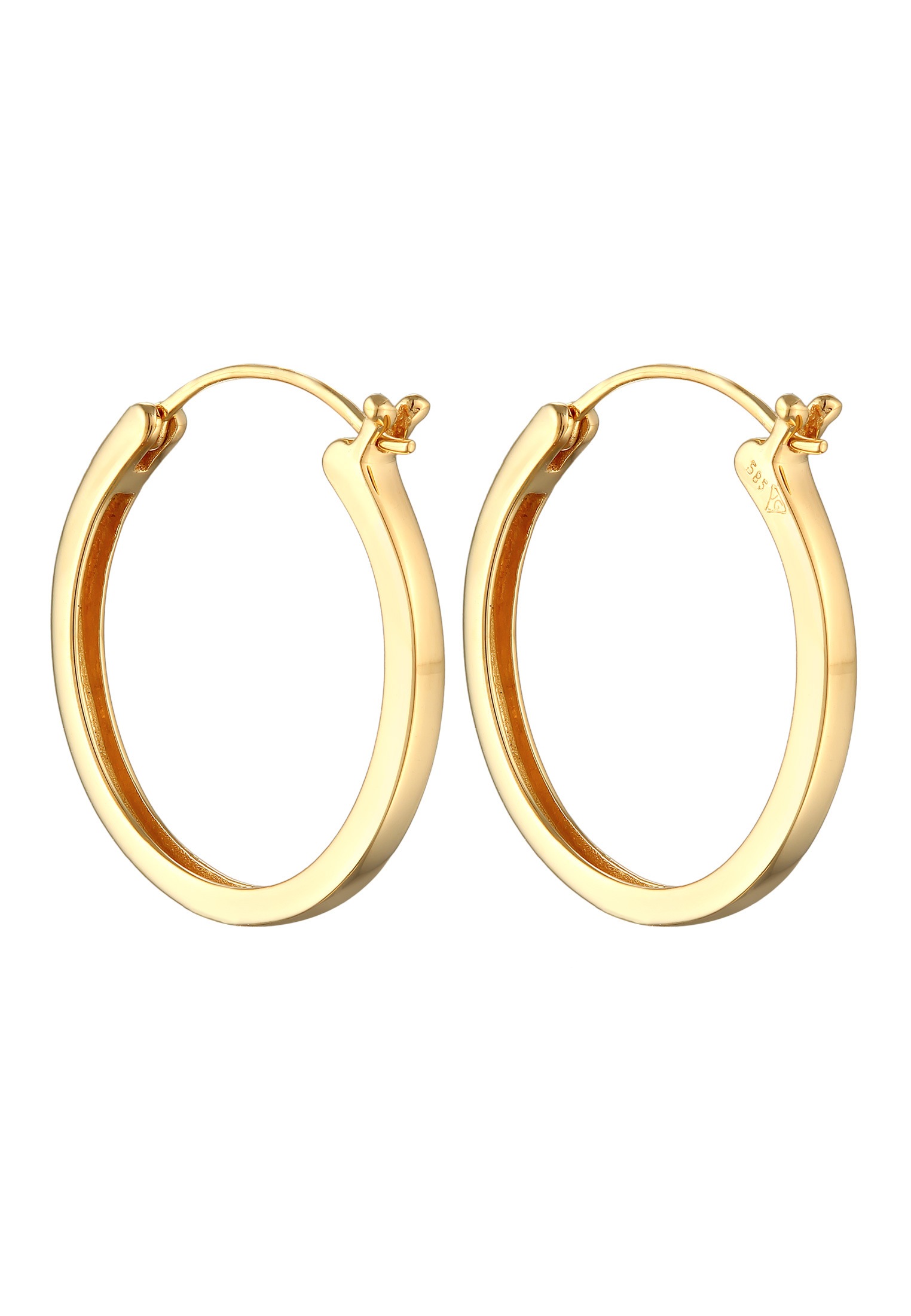 Elli Premium Paar Creolen »Ohrringe Creolen Klassisch Rund 585 Gelbgold«