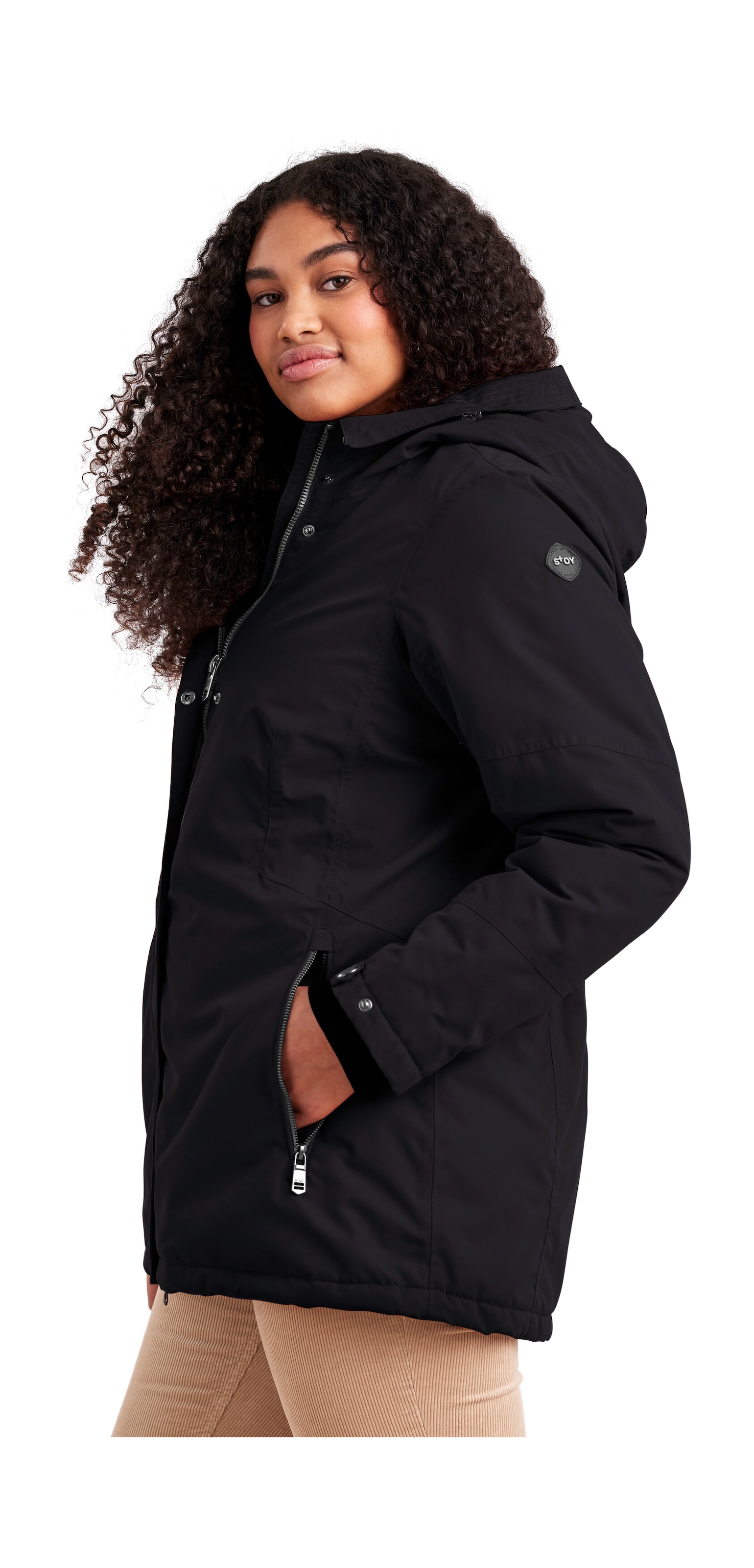 STOY Funktionsjacke »STW 4 WMN JCKT« Wasserdicht, atmungsaktiv, mit Teddy Fleece, abnehmb. Kapuze