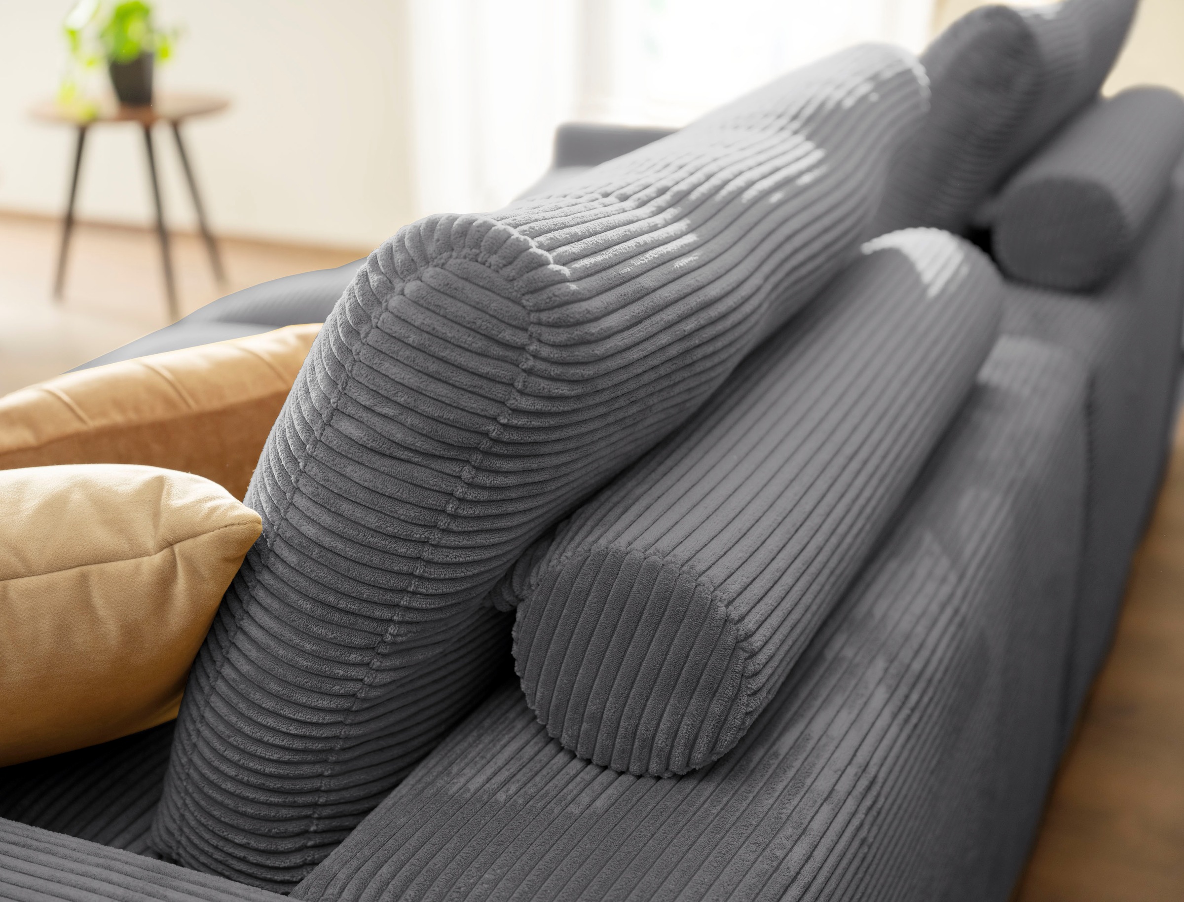 alina Ecksofa »Sandy«, mit losen Sitz und Rückenkissen, in modernem Cordstoff