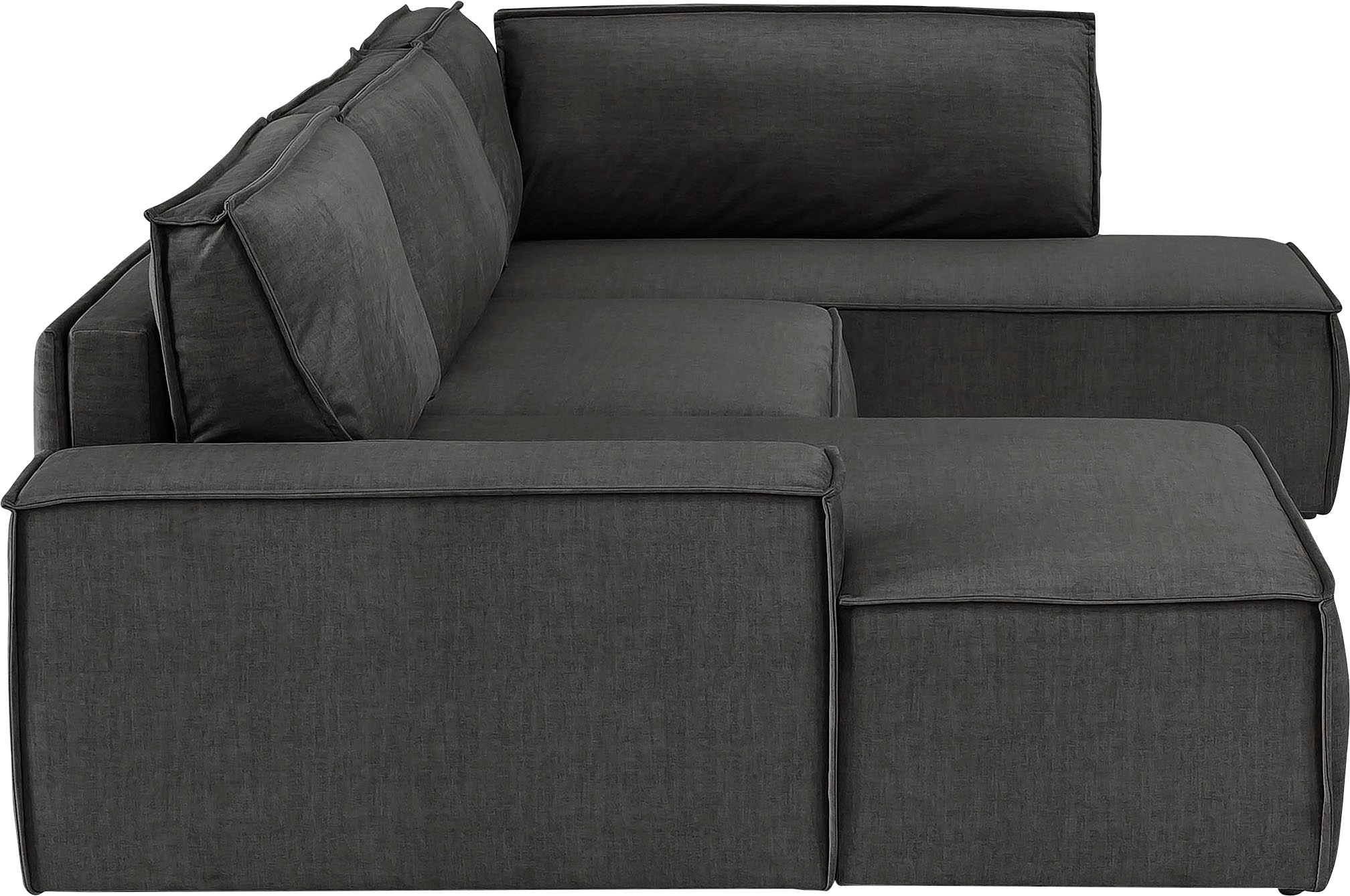 Home affaire Wohnlandschaft »SHERWOOD 329 cm, U-Form, Schlafsofa,«, Schlaffunktion m. Bettkasten (194x139 cm), Cord, Vintage, Samtvelours