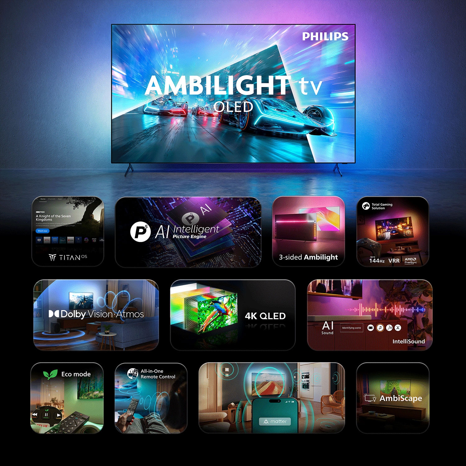 Philips OLED-Fernseher »65OLED761/12« 164 cm/55 ″ Smart-TV