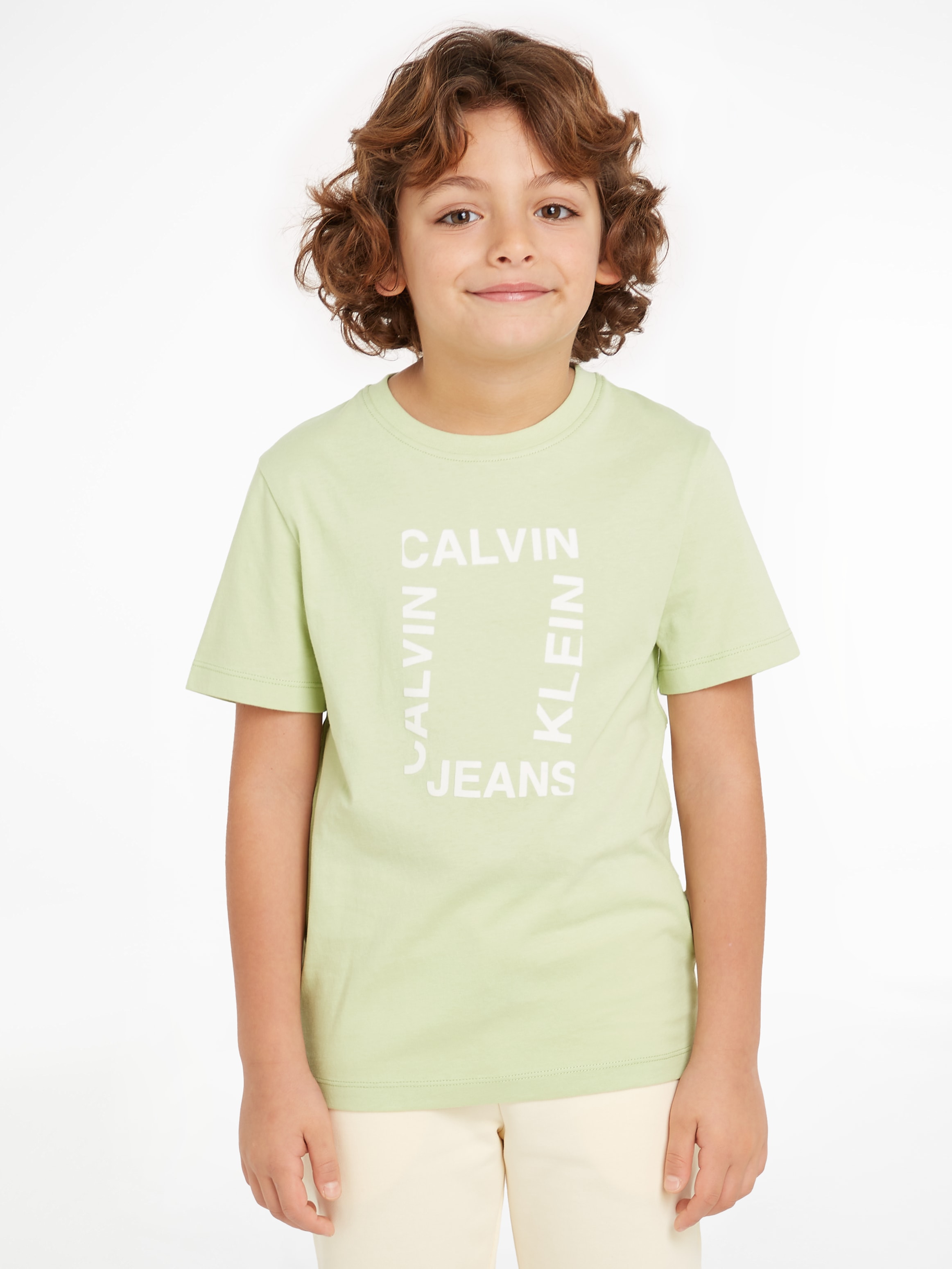 Calvin klein flock logo t shirt best sale