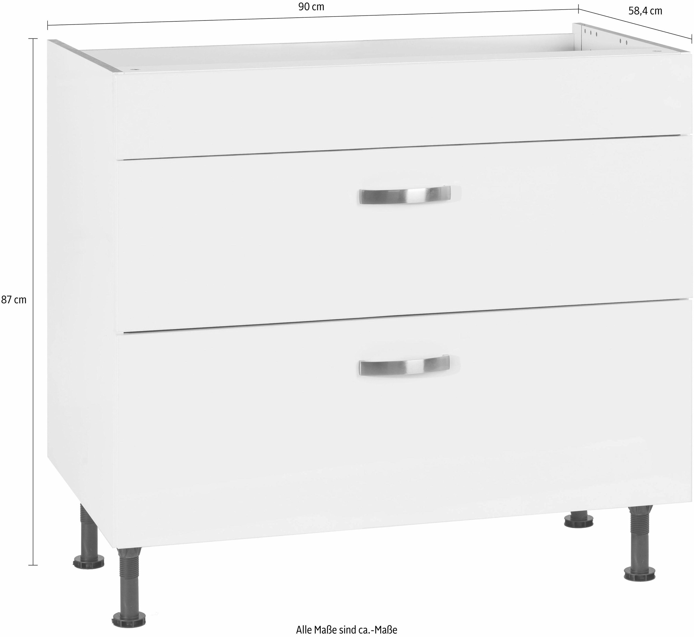 KOCHSTATION Kochfeldumbauschrank »KS-Cara«, Breite 90 cm, mit Vollauszügen und Soft-Close-Funktion