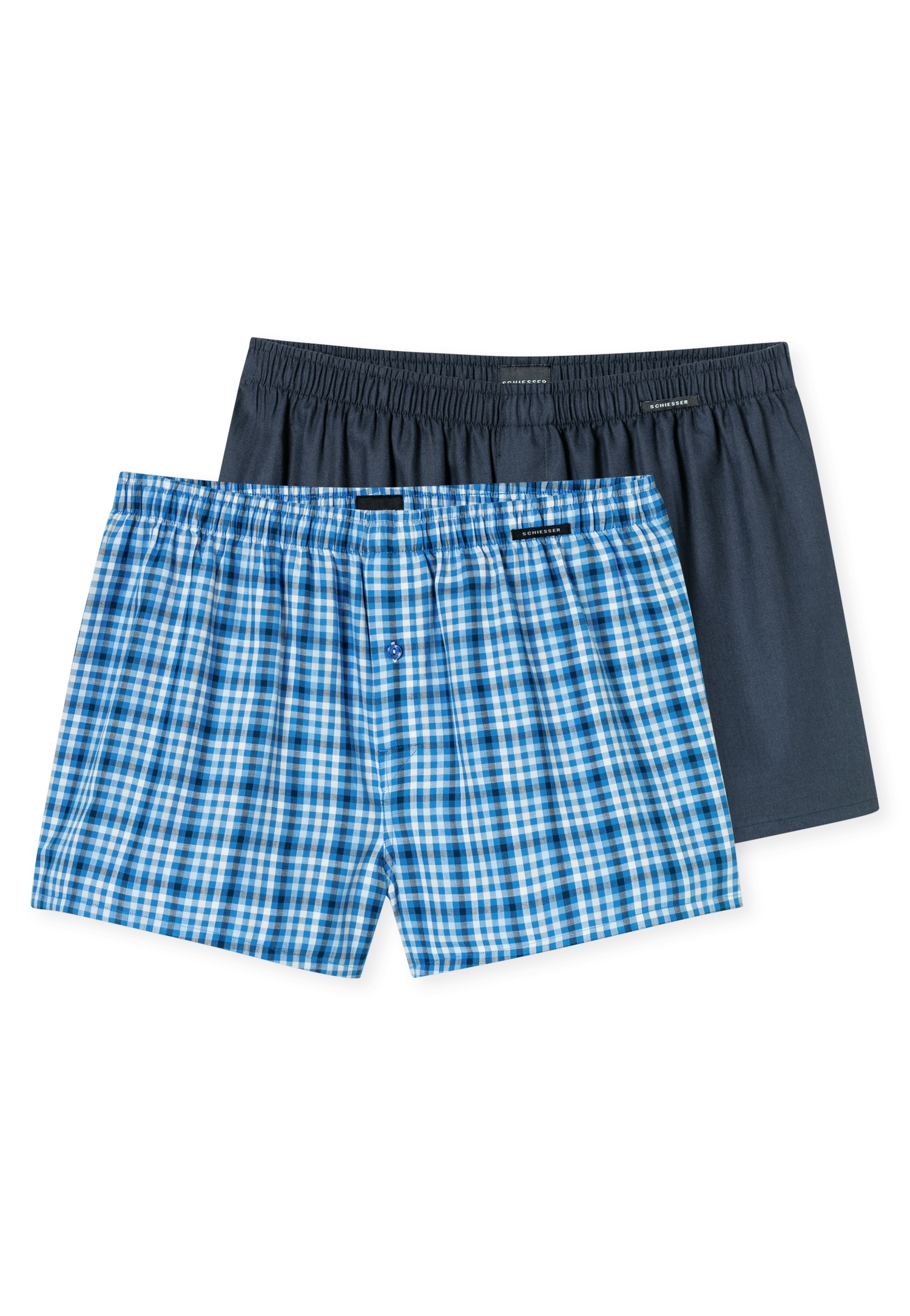Schiesser Webboxer »"Boxershorts Multipacks"«, (2er Pack), Elastischer Bund mit kleinem SCHIESSER Logo