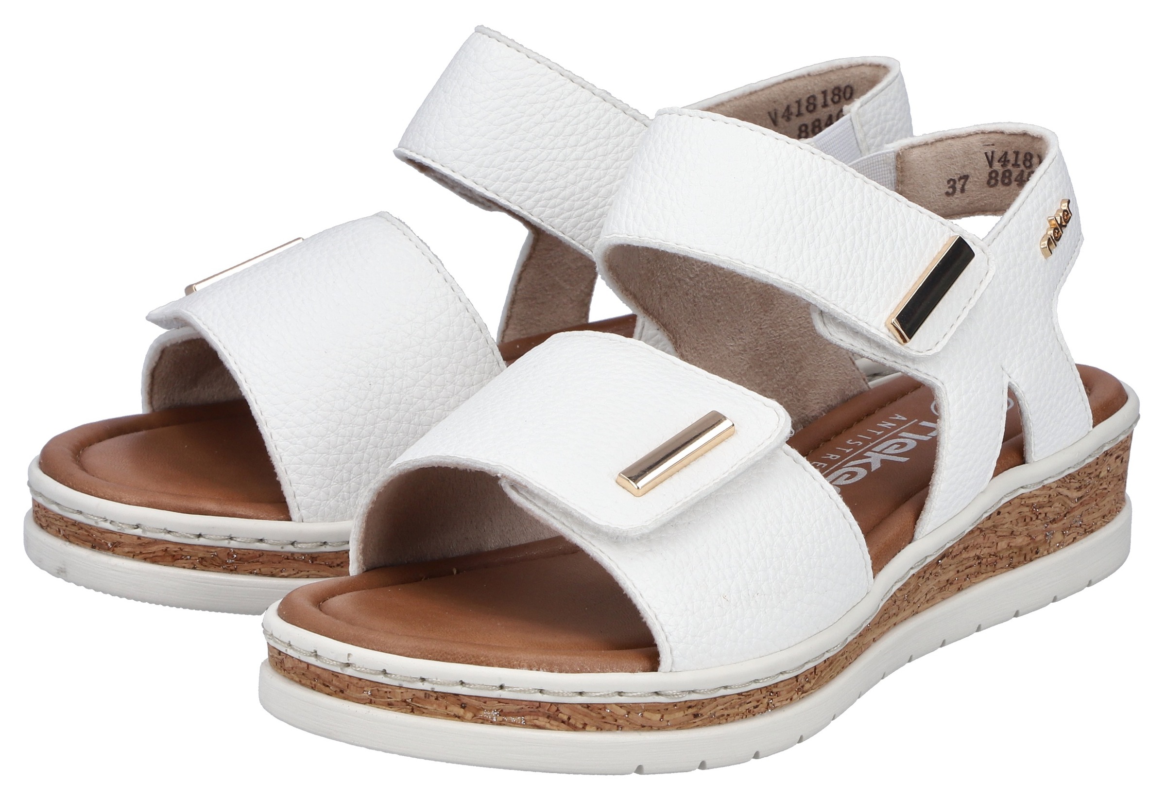 Rieker Sandale  Sommerschuh, Keilsandalette, Plateausandale mit Klett