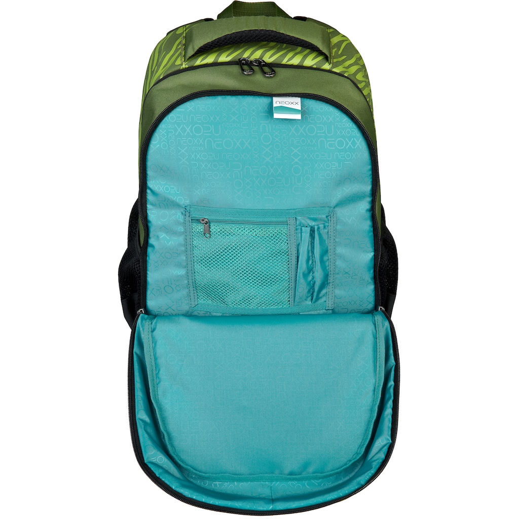 neoxx Schulrucksack »Fly, Ready for Green«, Reflektionsnaht