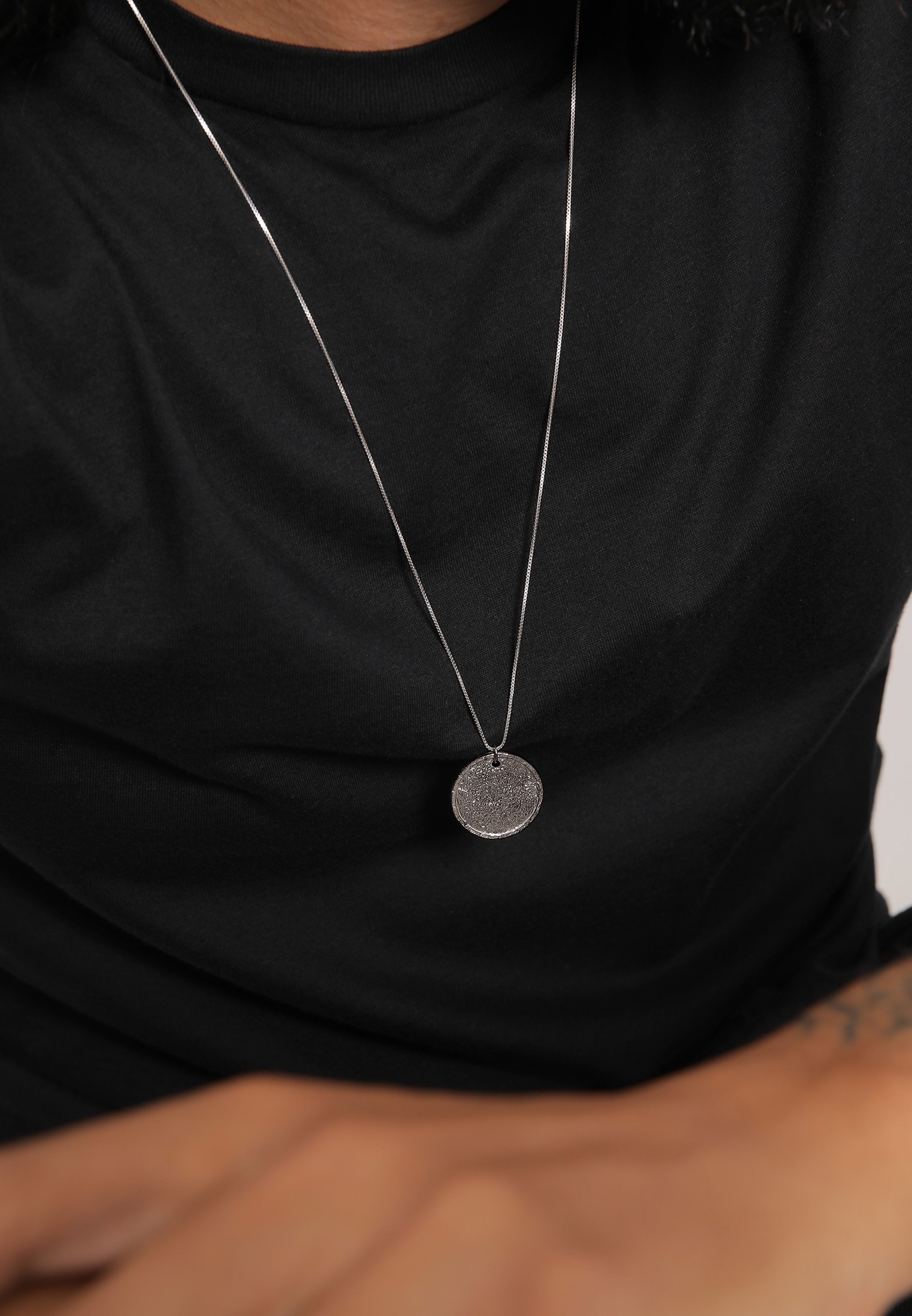 Kuzzoi Lange Kette »Halskette Herren Anhänger Coin Antique 925 Silber«