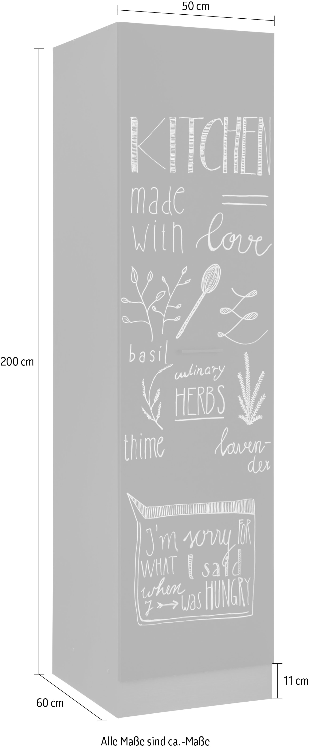 HELD MÖBEL Vorratsschrank »Trier«, 50 cm breit, 200 cm hoch, mit Tafelfront  zum beschreiben mit Kreide auf Raten kaufen | Vorratsschränke