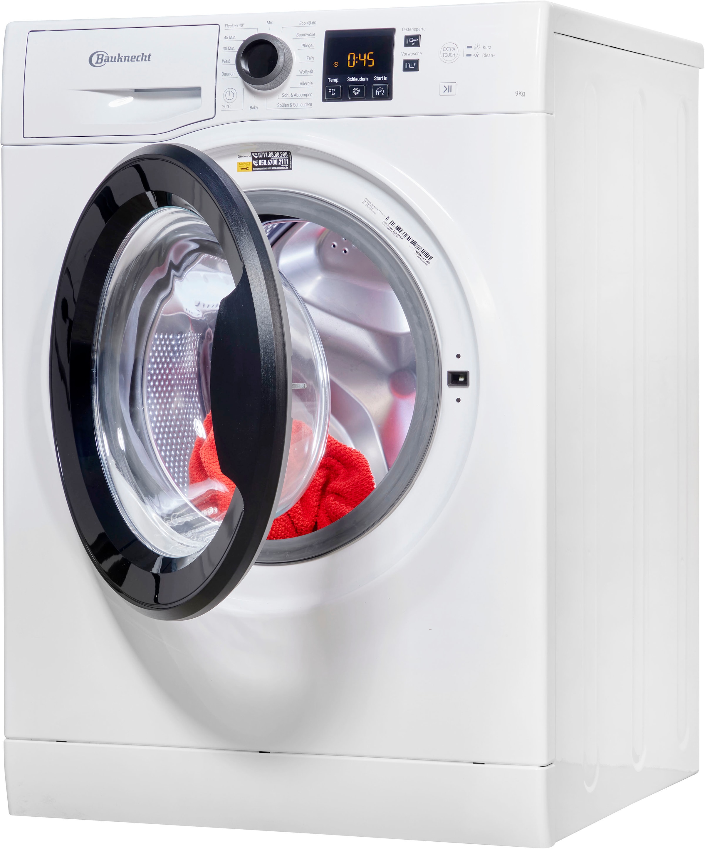 BAUKNECHT Waschmaschine, Super Eco 945 A, 9 kg, 1400 U/min, 4 Jahre  Herstellergarantie mit 3 Jahren XXL Garantie