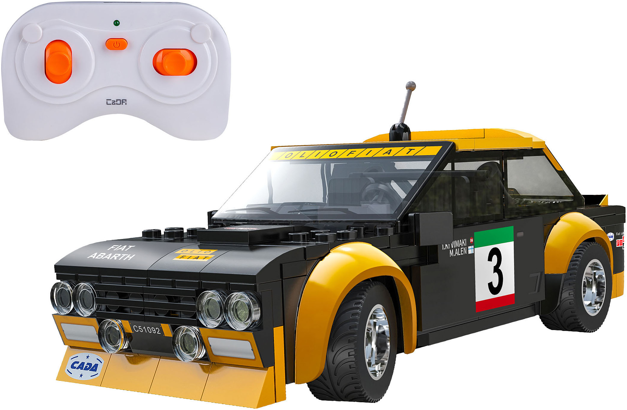 Jamara RC-Auto "CaDA, Fiat Abarth 131 1:20 schwarz 2,4GHz Bricks"