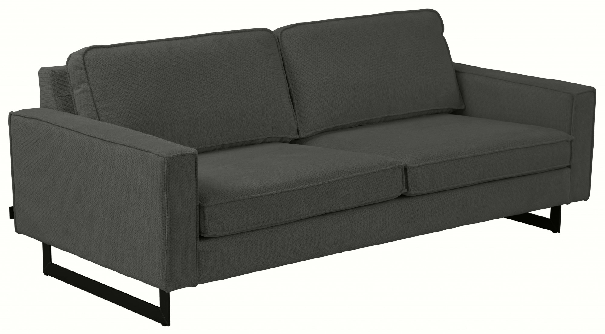 Places of Style 3-Sitzer »Pinto, 206 cm, Cord, Chenille, Lederoptik«, mit Keder, schwarze Metallfüße, Wellenunterfederung