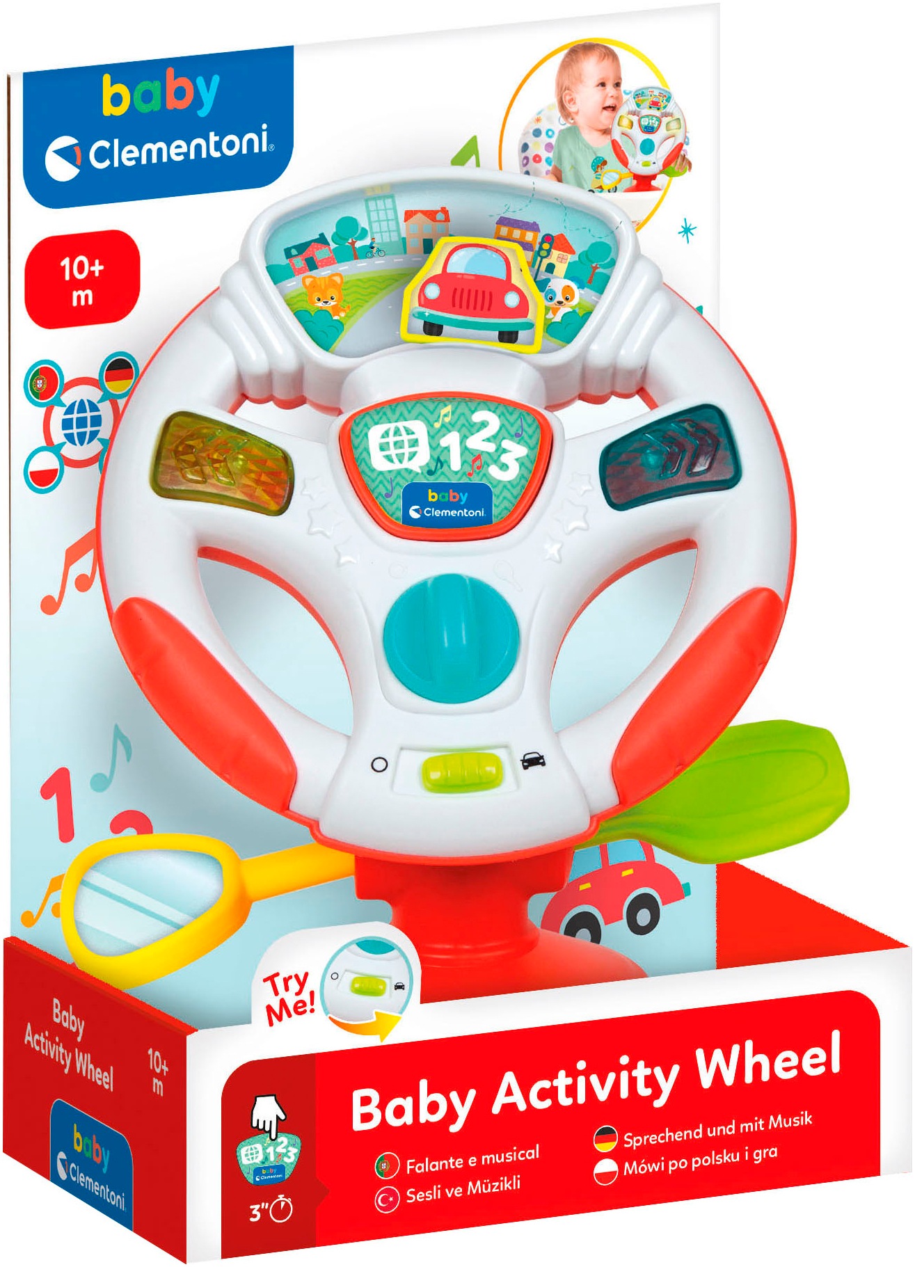 Clementoni® Lernspielzeug »Baby Clementoni, Aktivitäts-Lenkrad«, Mit Licht und Sound