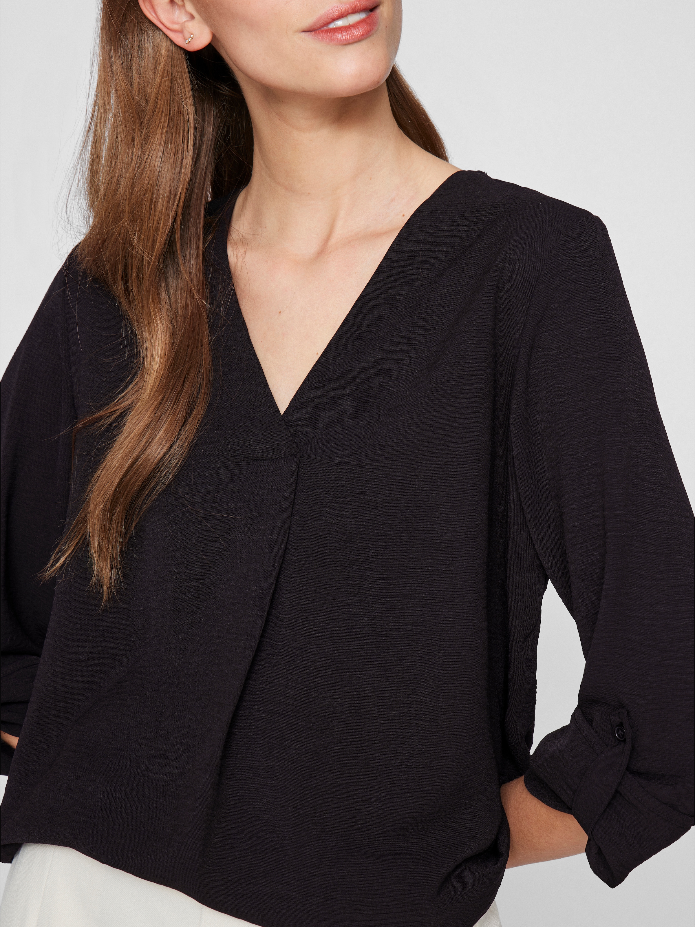 Vila Blusenshirt »VIJOSA 3/4 V-NECK TOP - NOOS«