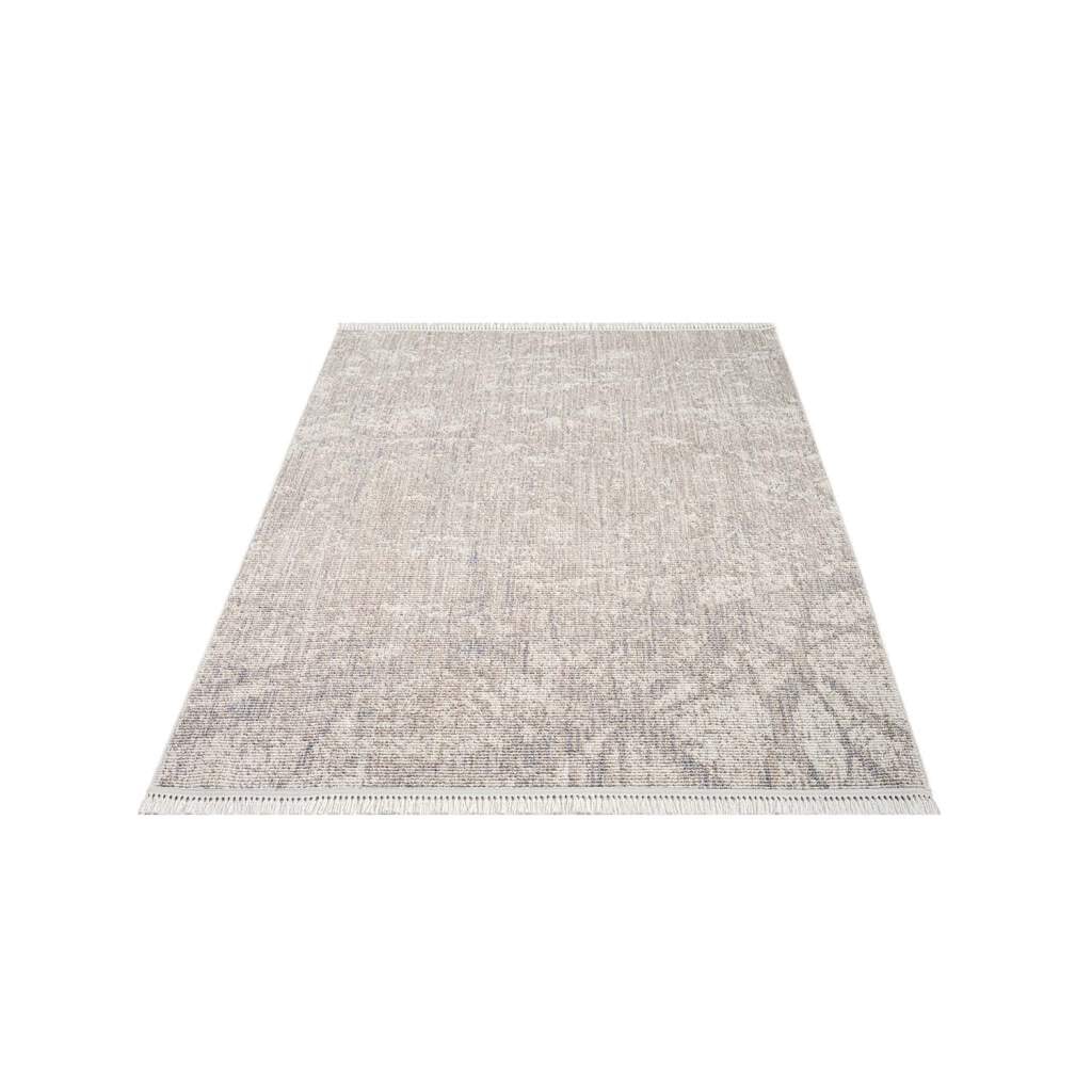 Carpet City Teppich »CLASICO 9150«, rechteckig, 11 mm Höhe, Läufer, Kurzflor, Hochtief-Muster, Boho, Fransen, Wohnzimmer