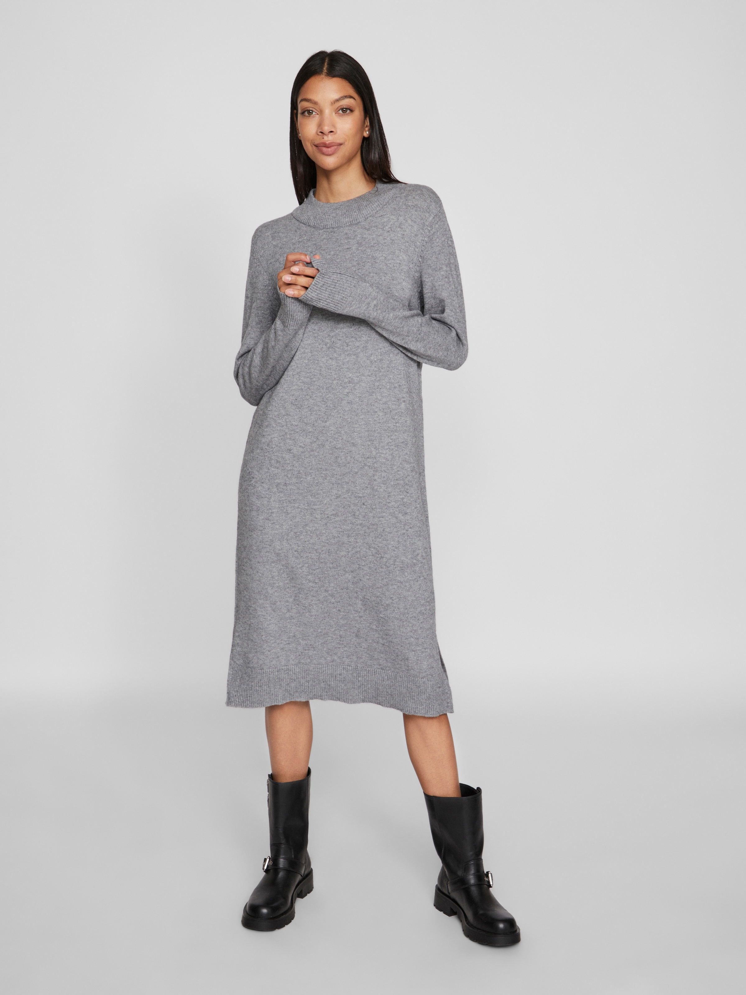 Vila Strickkleid »VIRIL CREW NECK L/S MIDI DRESS - NOOS«