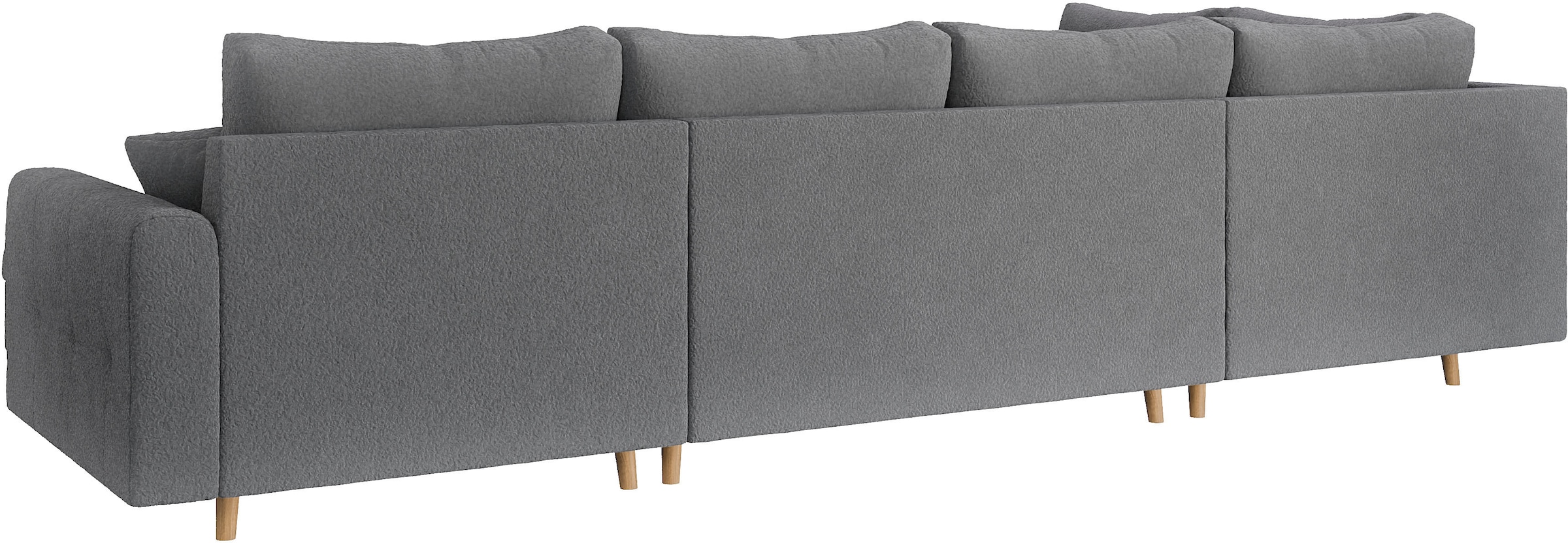 Home affaire Wohnlandschaft »CHARRE U-Form mit Ottomane, Maße B/T/H: 310/161/81 cm«, feine Steppung, lose Rücken- und Zierkissen, auch in Cord und Bouclé