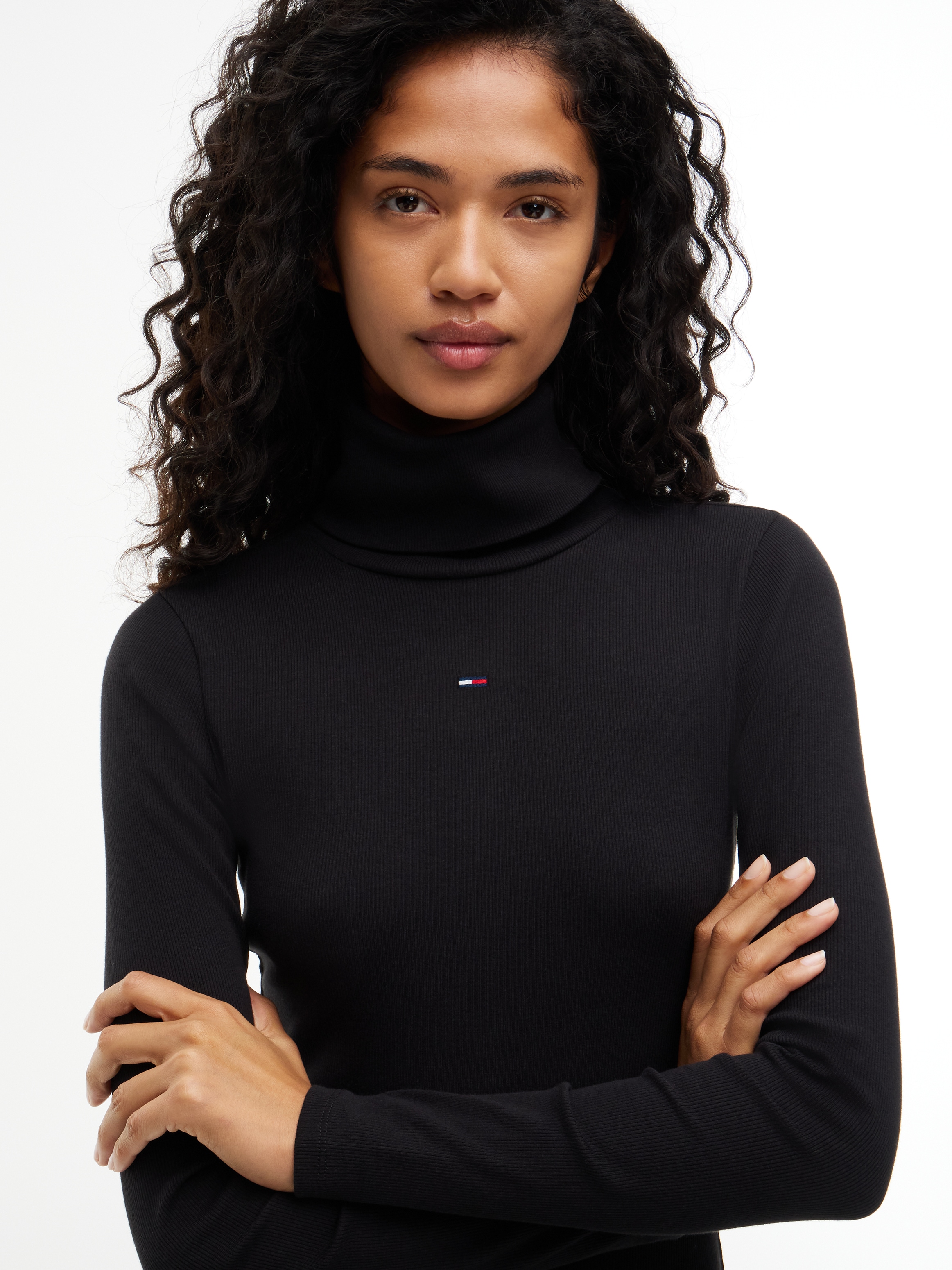 Tommy Jeans Jerseykleid »TJW TURTLNCK BODYCON MIDI DRESS« Baumwollmischung, figurbetont