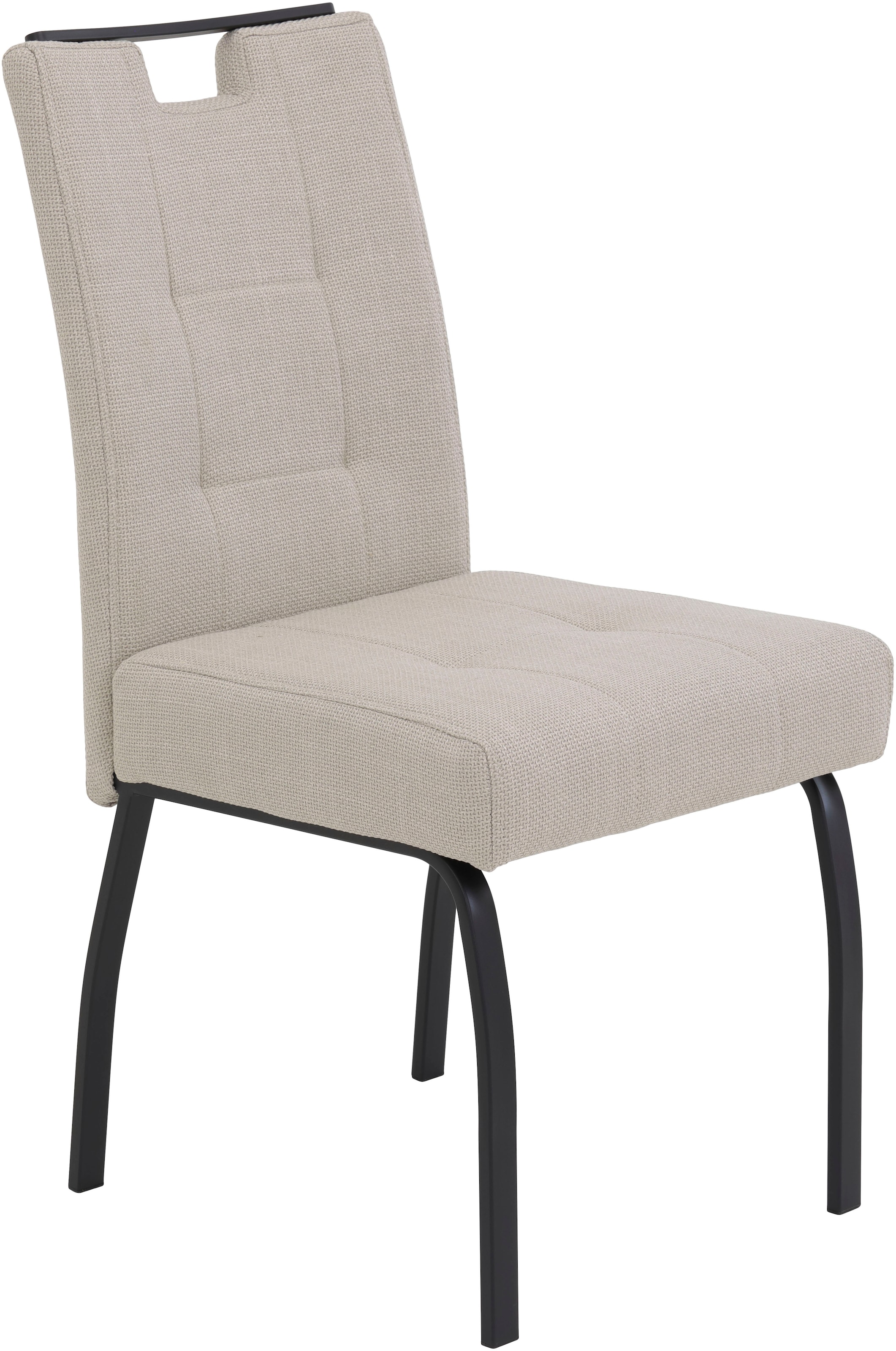 HELA 4-Fußstuhl »LINZ, Esszimmerstuhl, Komfortstuhl«, (Set), 4 St., Microfaser-Webstoff, XL-Sitz,elegante Griffleiste,Komfortsitz mit Federkern,140kg belastbar