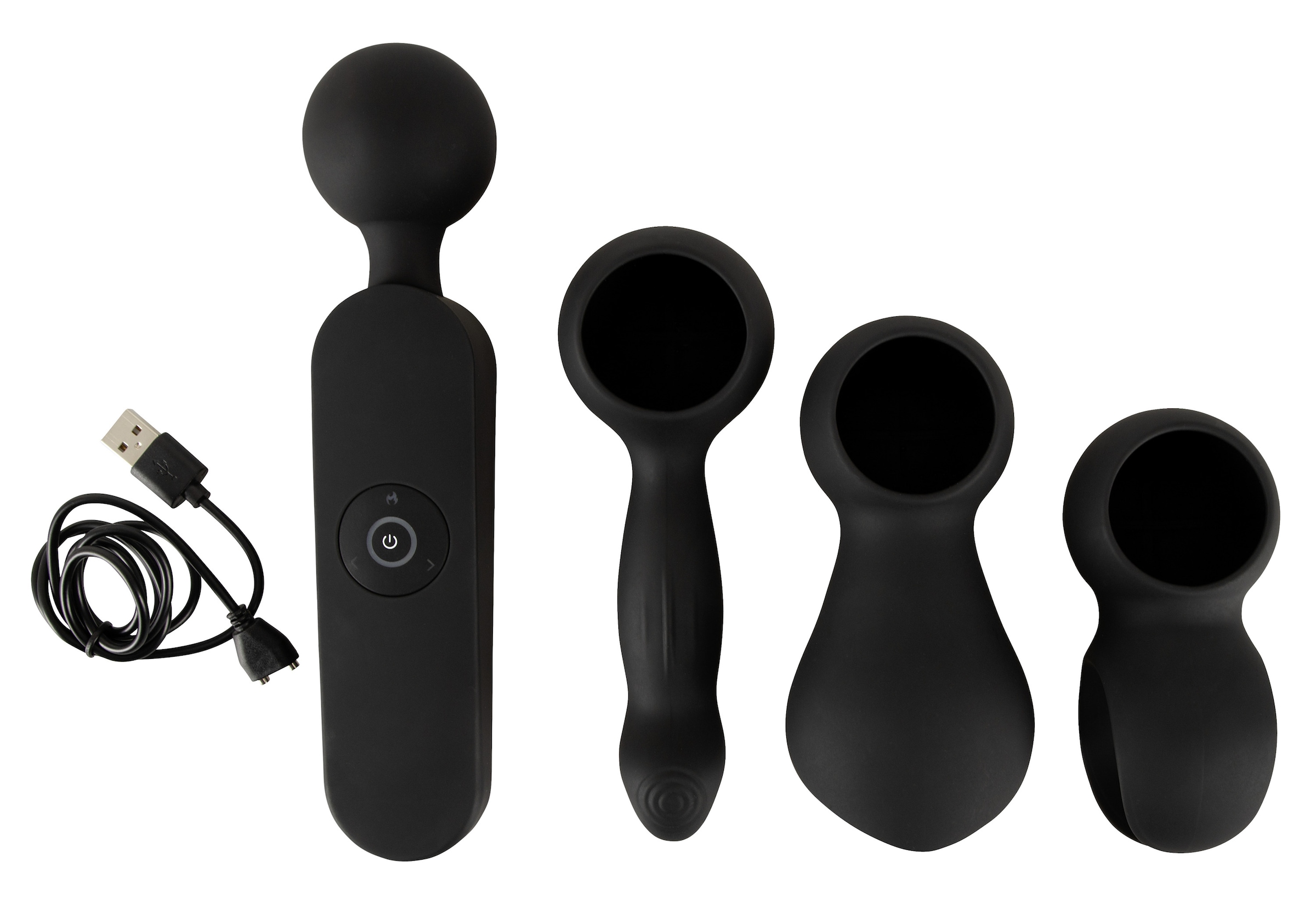coup!es choice Massagegerät »Massagestab wand vibrator with 3 Attachments«