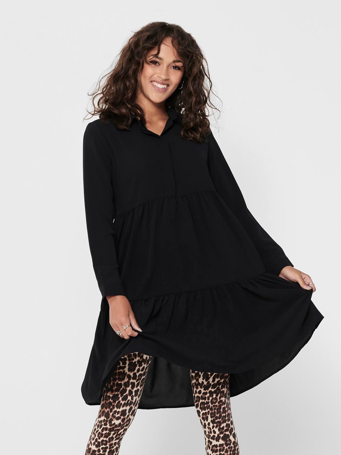 Tunikakleid »JDYPIPER L/S SHIRT DRESS WVN NOOS«, mit Volant