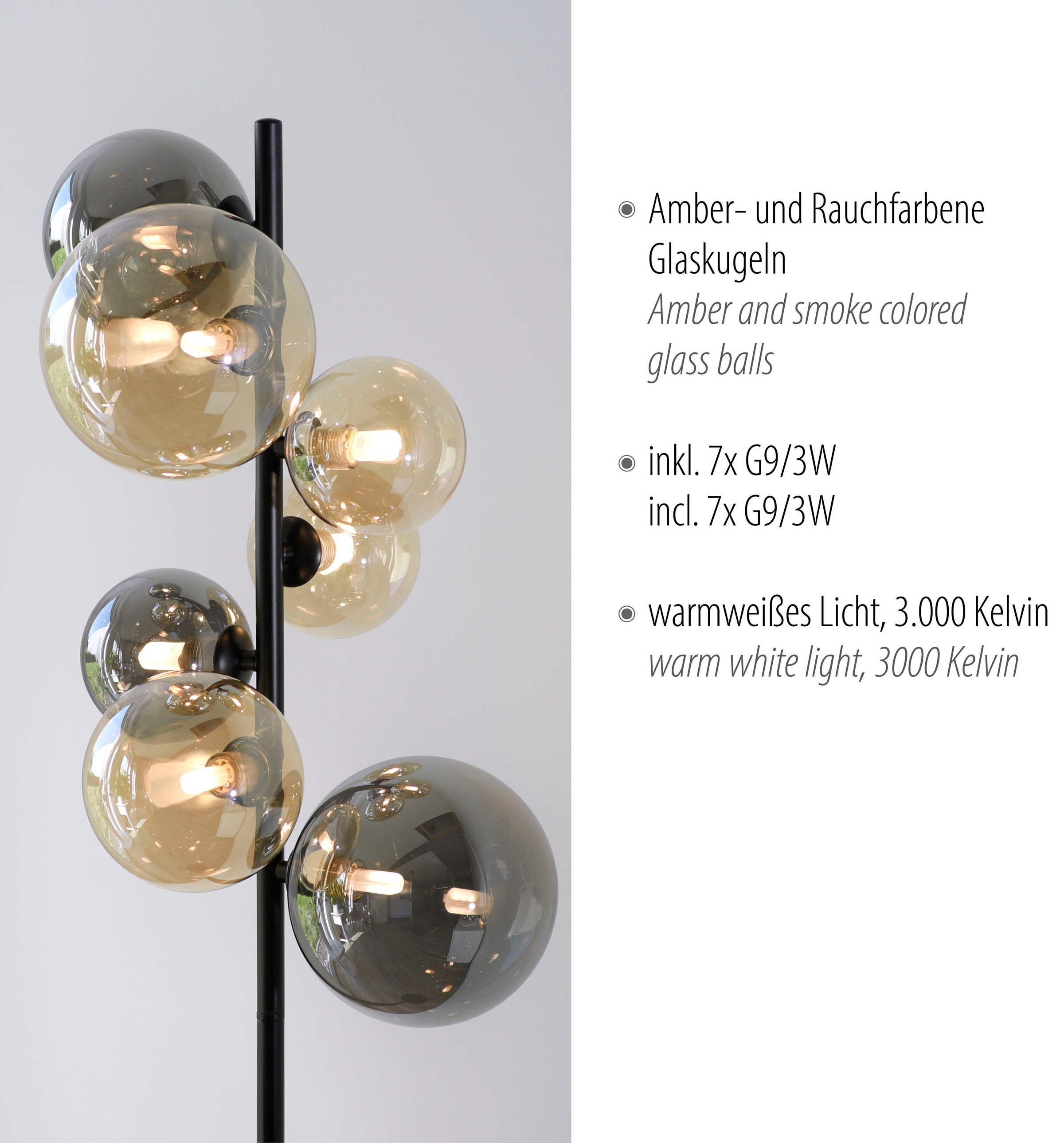 XXL kaufen Garantie Stehlampe mit 3 Paul Jahren flammig-flammig Neuhaus online »POPSICLE«, 7 |