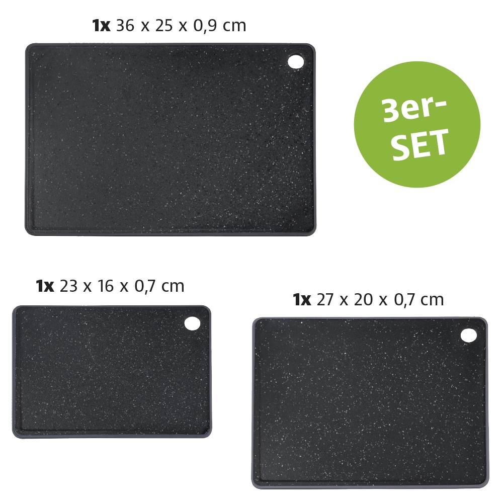 KESPER® Schneidebrett »Brett mit abfallender Schneidefläche«, (Set, 3 St.)