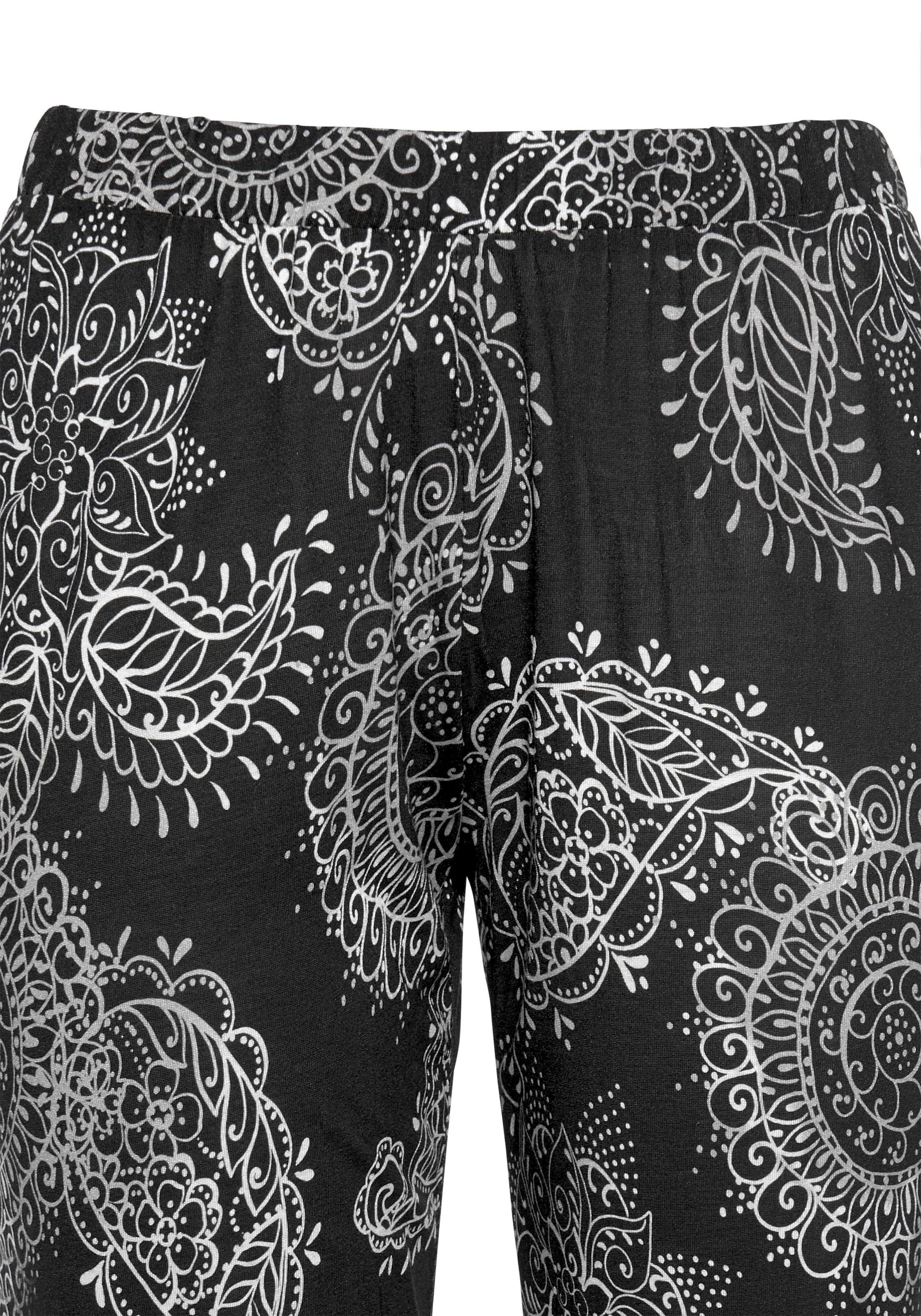 Vivance Dreams Pyjama, (2 tlg., 1 Stück), im schwarz-weißen Paisley-Dessin  bei ♕