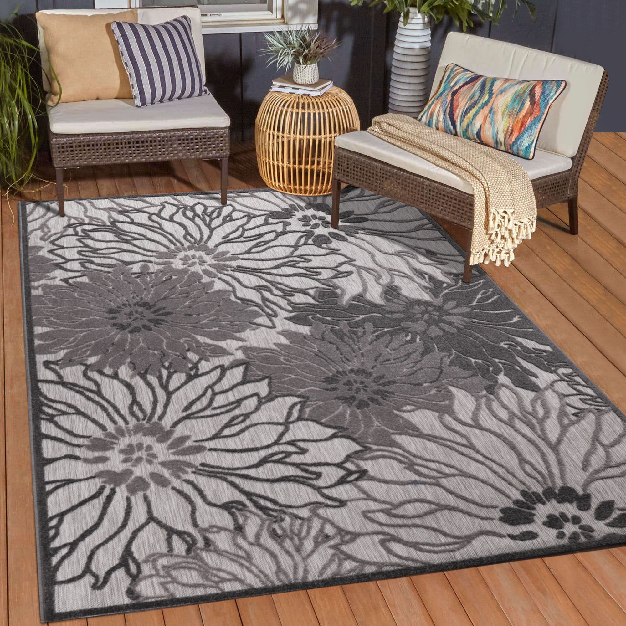 Sanat Teppich »Floral 2 Outdoor«, rechteckig, In- und Outdoor geeignet,  Blumen, Balkon, Terrasse, Außenbereich online kaufen