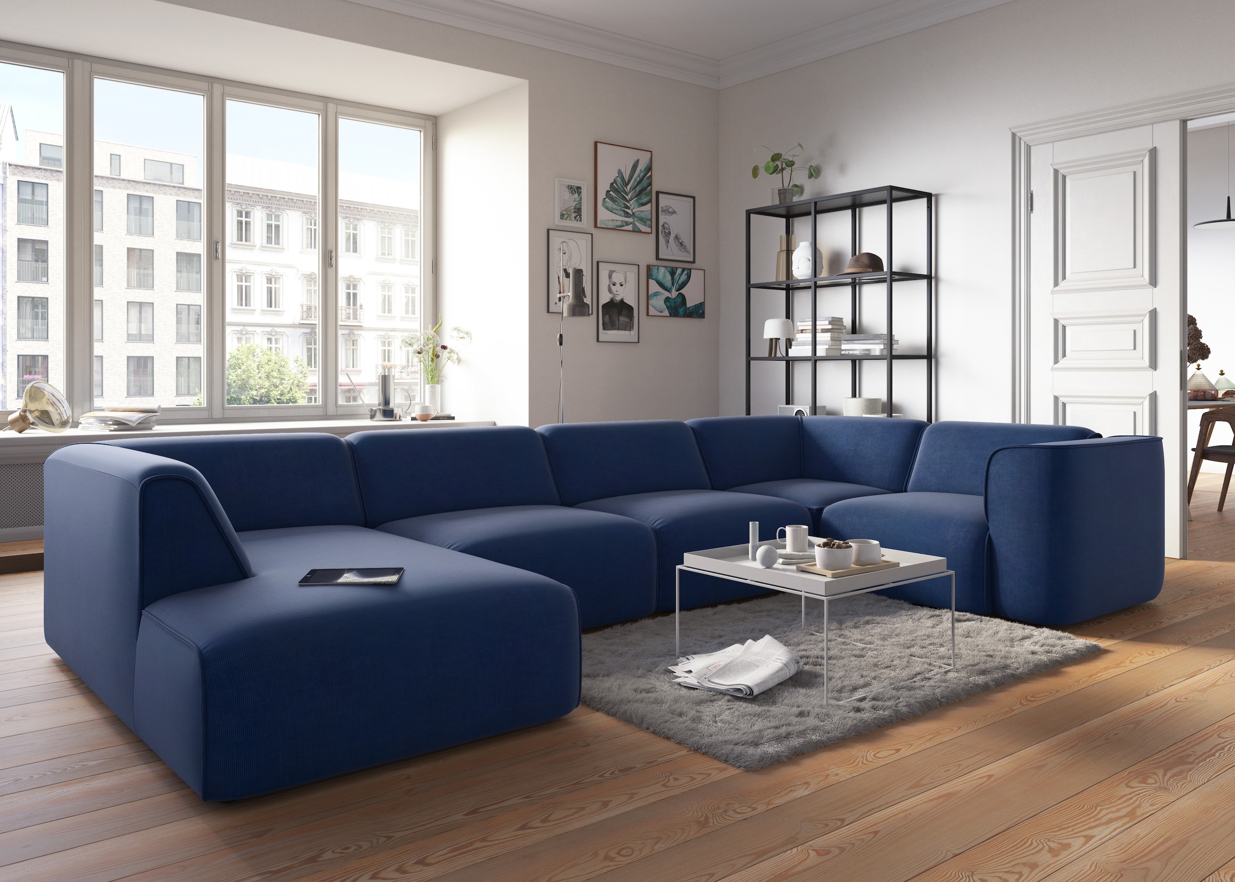 RAUM.ID Wohnlandschaft »Merid U-Form, jederzeit durch Module erweiterbar, B/T/H: 367/206/70 cm«, als Modul oder separat verwendbar, für individuelle Zusammenstellung
