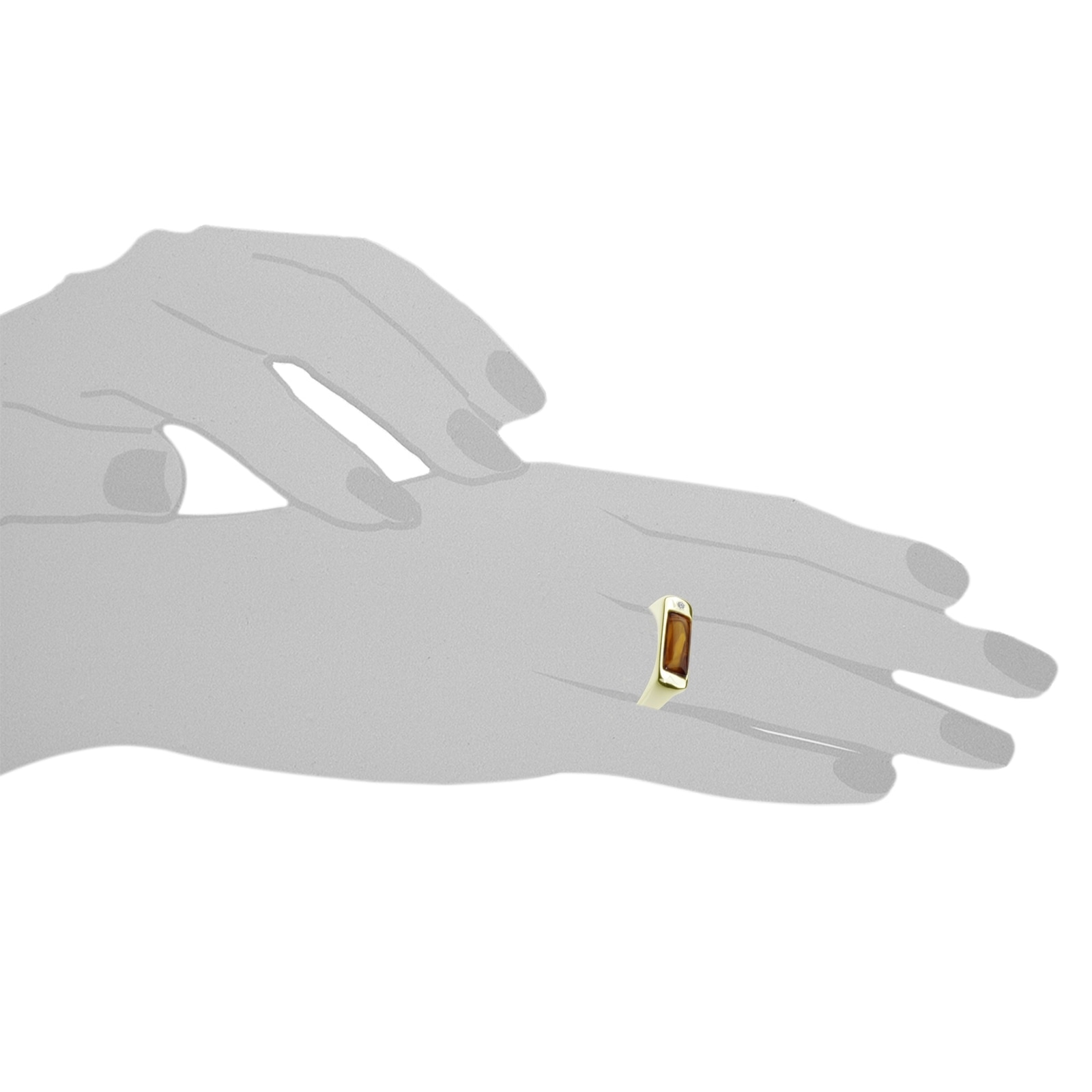 OSTSEE-SCHMUCK Fingerring »- Sylvia - Gold 333/000 - Bernstein/Brillant«