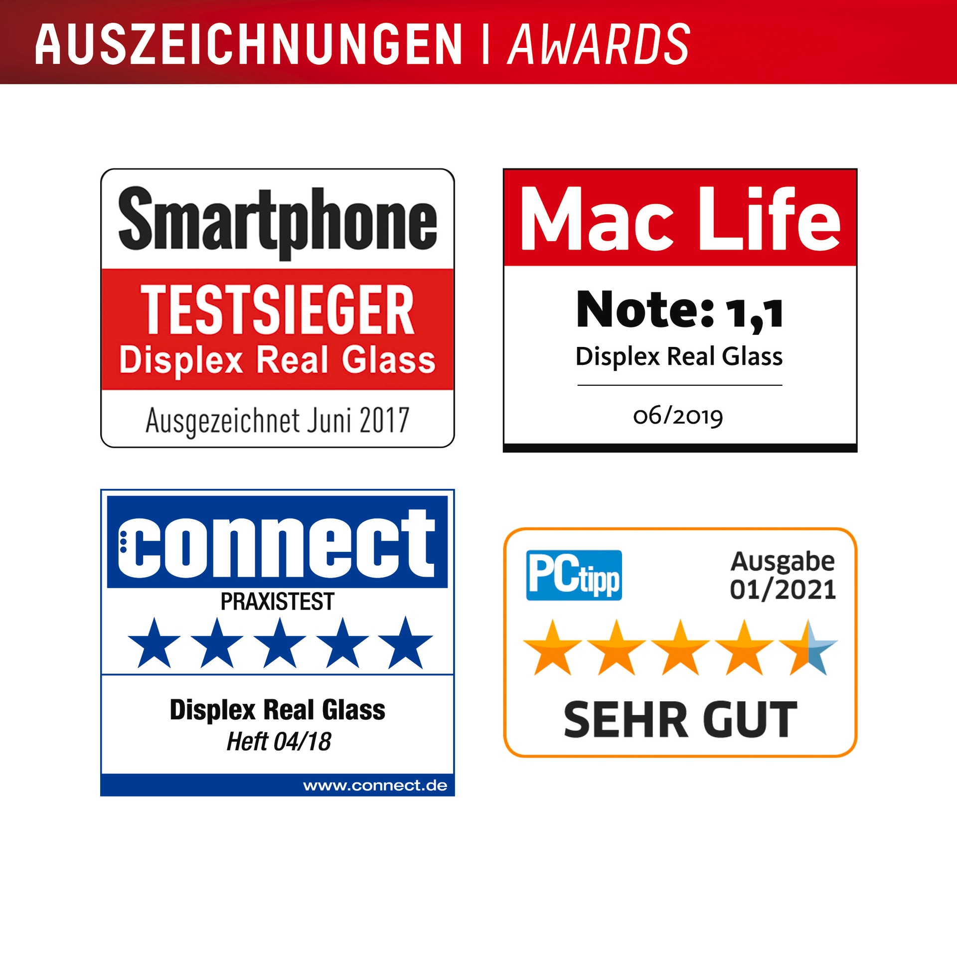 Displex Displayschutzglas »Real Glass Screen Protector inkl. Case«, für Apple iPhone 16e, Displayschutzfolie, Schutzfolie, Bildschirmschutz, kratz- & stoßfest