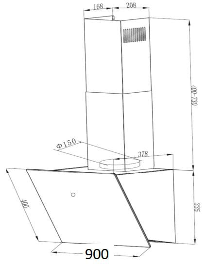 RESPEKTA Kopffreihaube »CH 111 090«, 60 cm, 9 Leistungsstufen, LED-Beleuchtung, Ab- und Umluftfähig