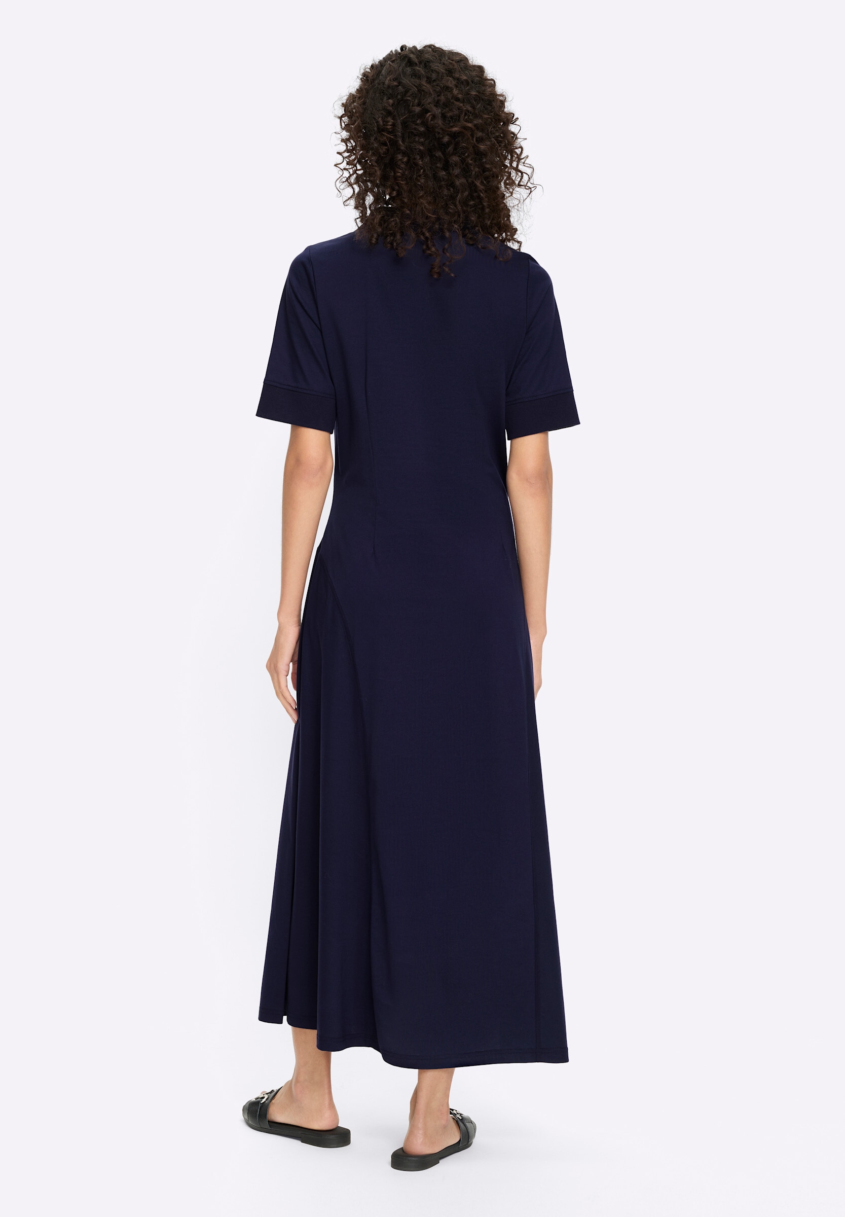 heine Sommerkleid »Jersey-Kleid Polokleid mit Druckknöpfen« Ohne Taschen