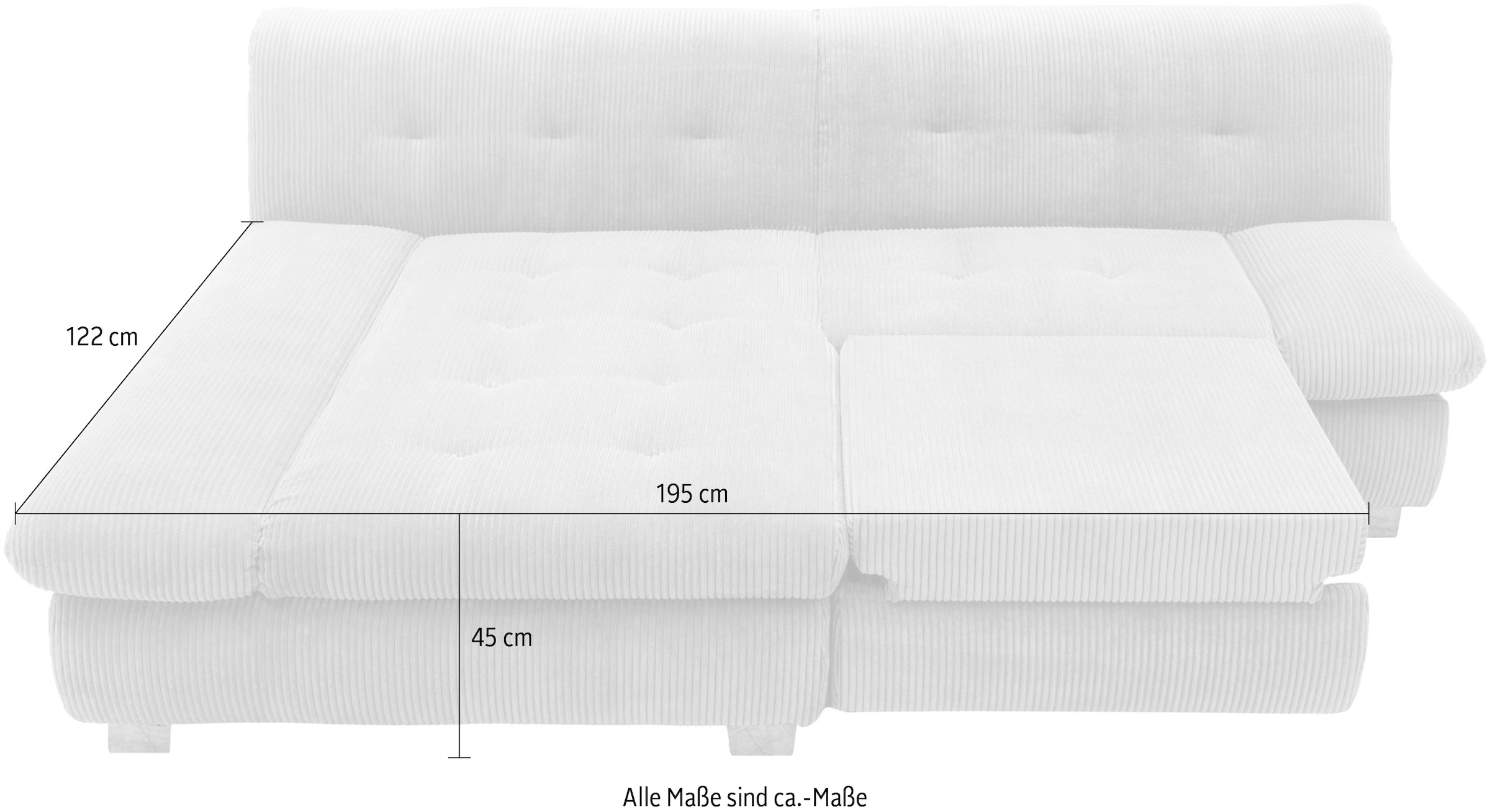DOMO collection Ecksofa »100031 kompakte Stellmaße, komfortabel und bequem, L-Form«, wahlweise mit Bettfunktion und Armteilverstellung. Breite 234cm