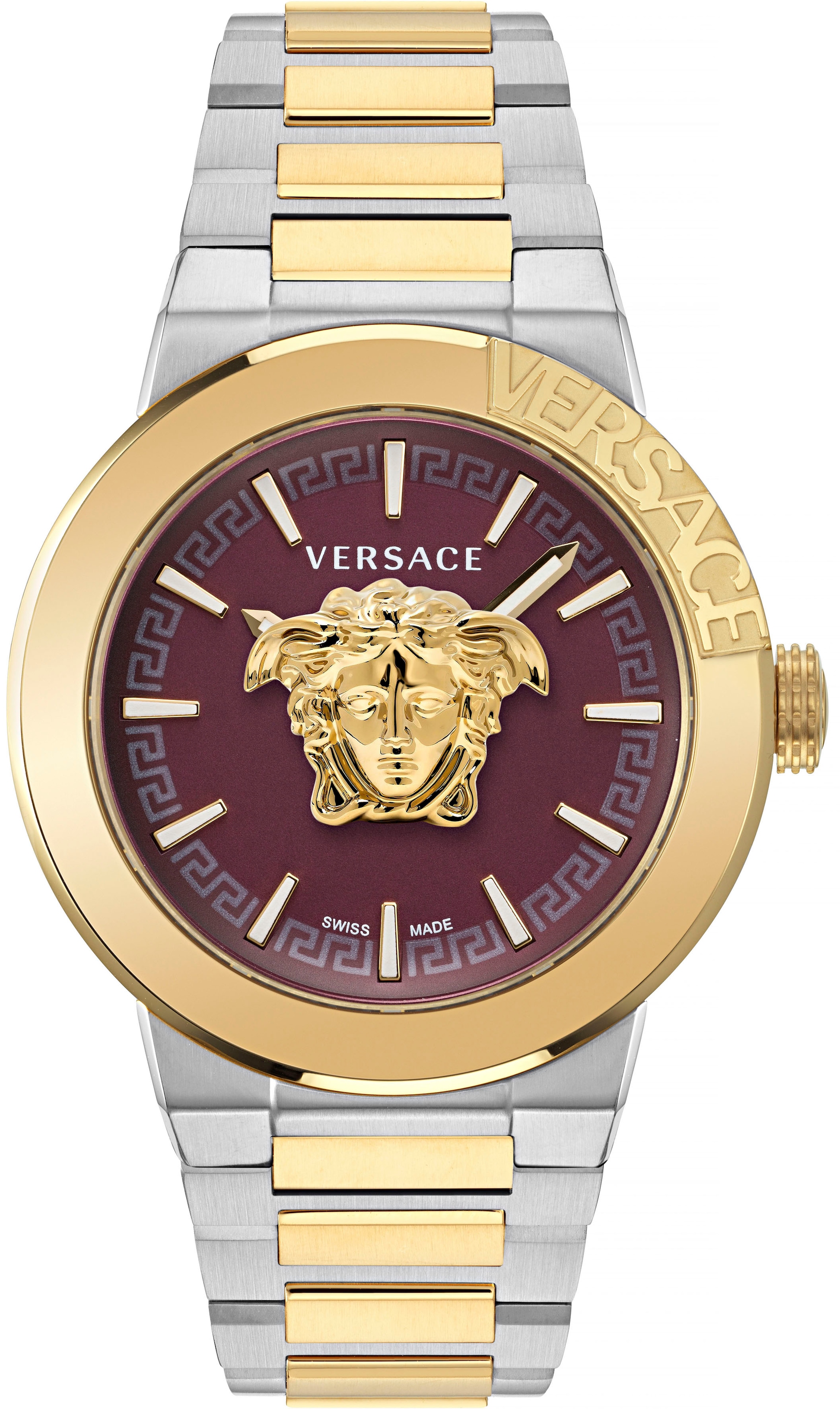 Versace Quarzuhr »MEDUSA INFINITE GENT, VE7E00523«, Armbanduhr, Herrenuhr, Swiss Made, bicolor, Leuchtzeiger, analog