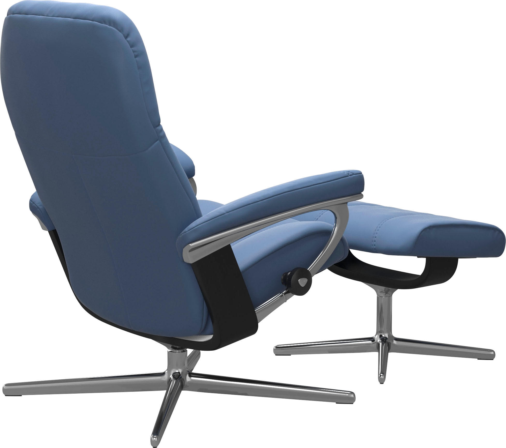 Stressless® Relaxsessel »Consul«, (Set, Relaxsessel mit Hocker), mit Hocker, mit Cross Base, Größe S, M & L, Holzakzent Schwarz