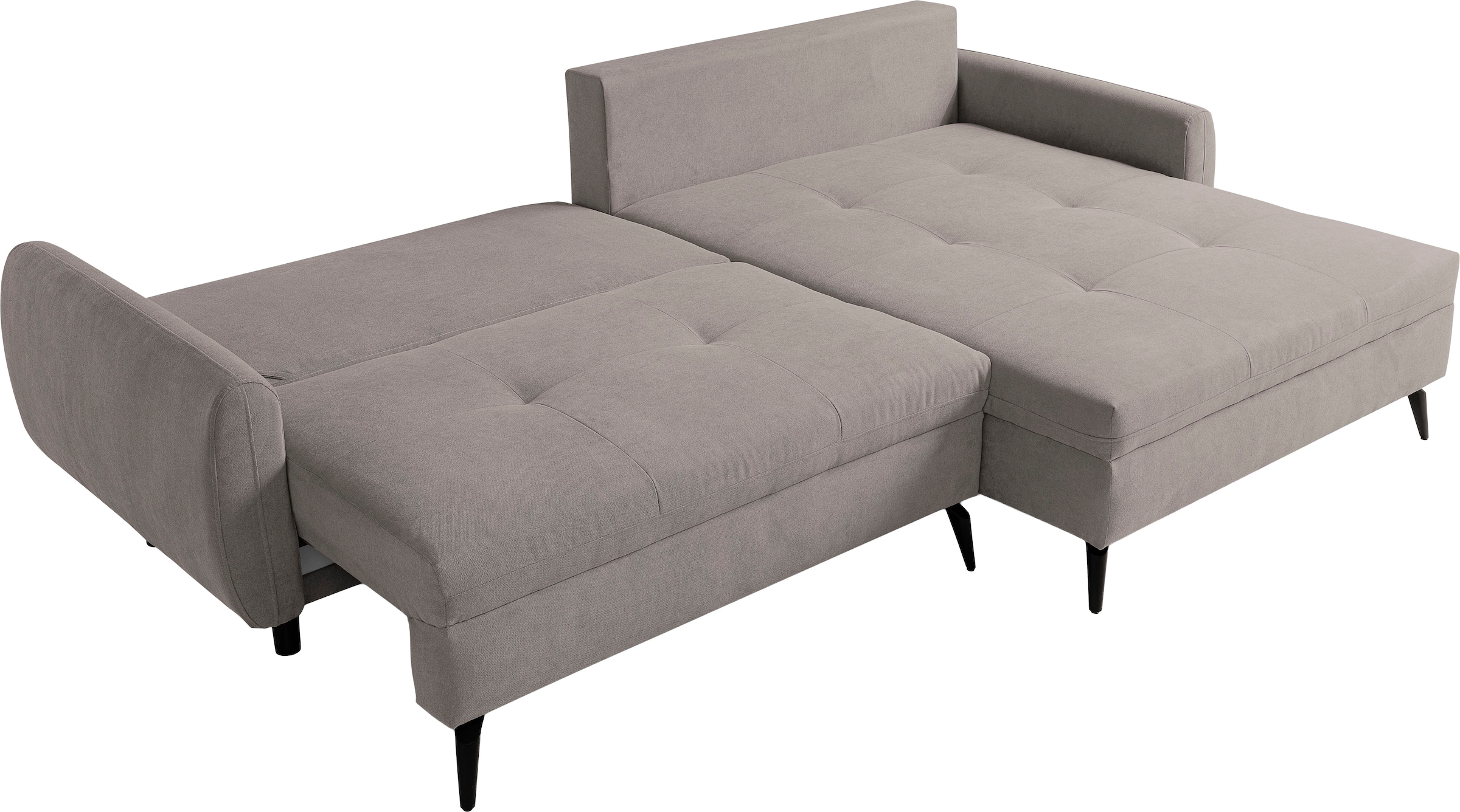WERK2 Ecksofa »Figo inkl. Bettfunktion und Bettkasten, bequem, Breite 273cm, L-Form« Moderne, teilmassive Polsterecke, Komfortpolsterung und losen Kissen.