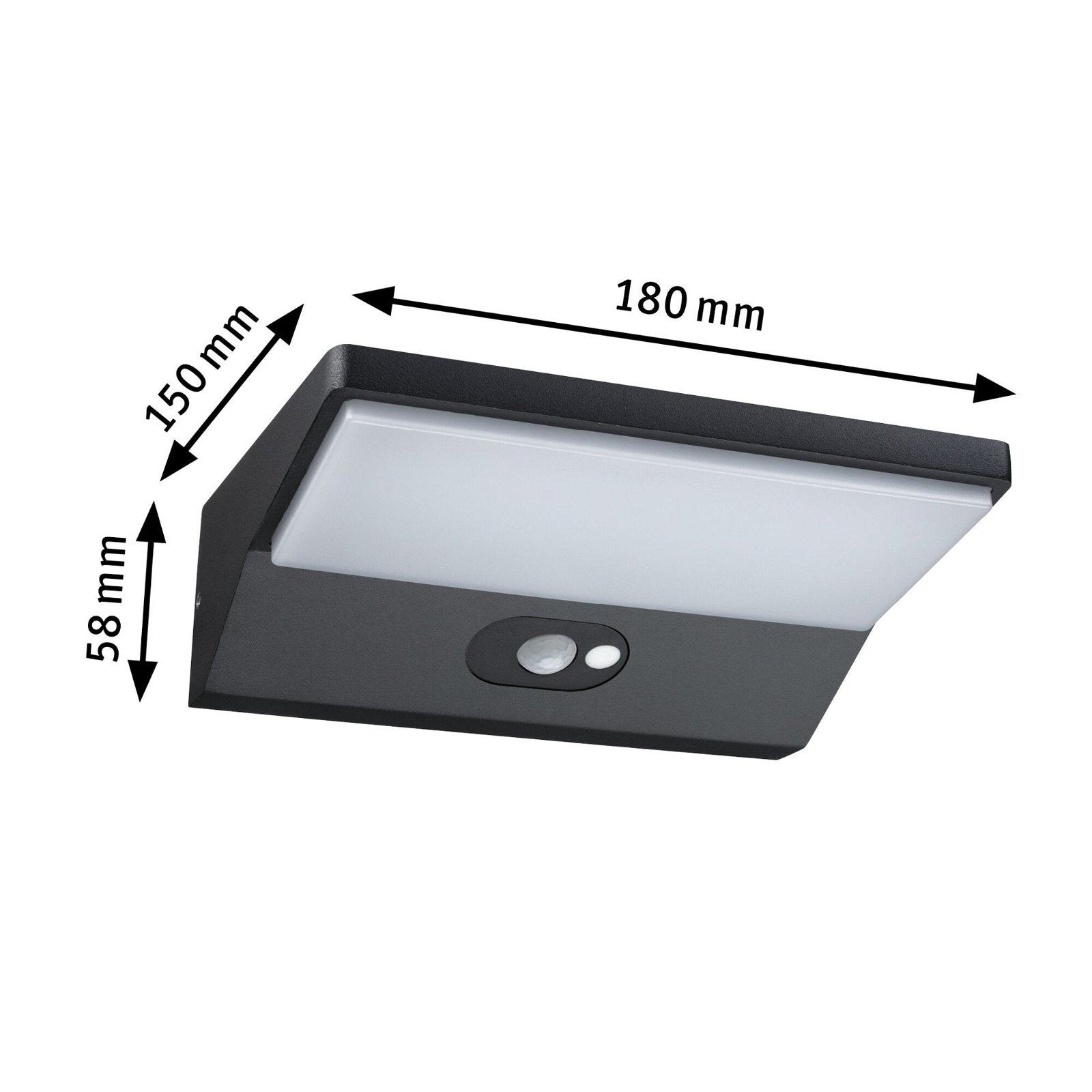 Paulmann LED Außen-Wandleuchte »Ronea IP44180x150mm 3000K 7,4W 400lm 230V Dunkelgrau Aluminium«, 1 flammig, Bewegungsmelder