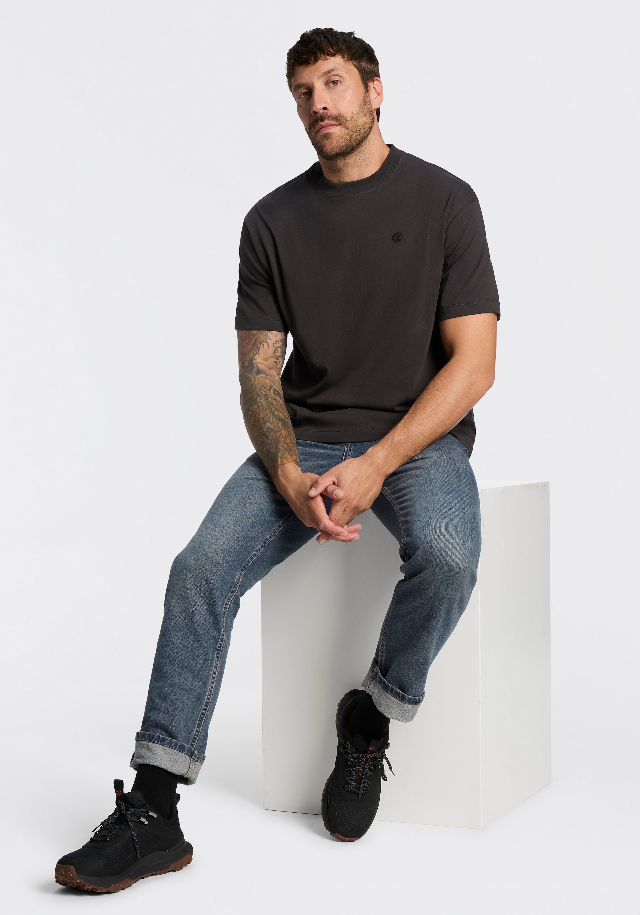 Timberland T-Shirt »DUNSTAN RIVER - SS Tee (Relaxed)« mit Rundhalsausschnitt, aus Baumwolle, Kurzarm, normale Länge